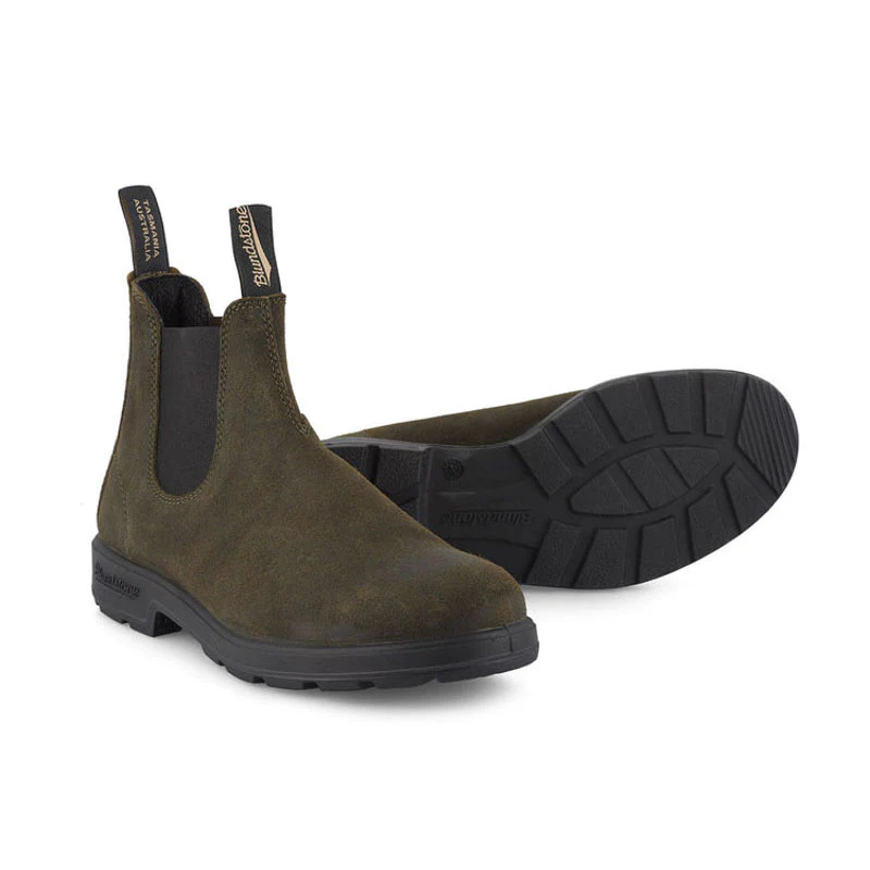 BLUNDSTONE 1615 Suede Boots in Dark Olive - Image 4