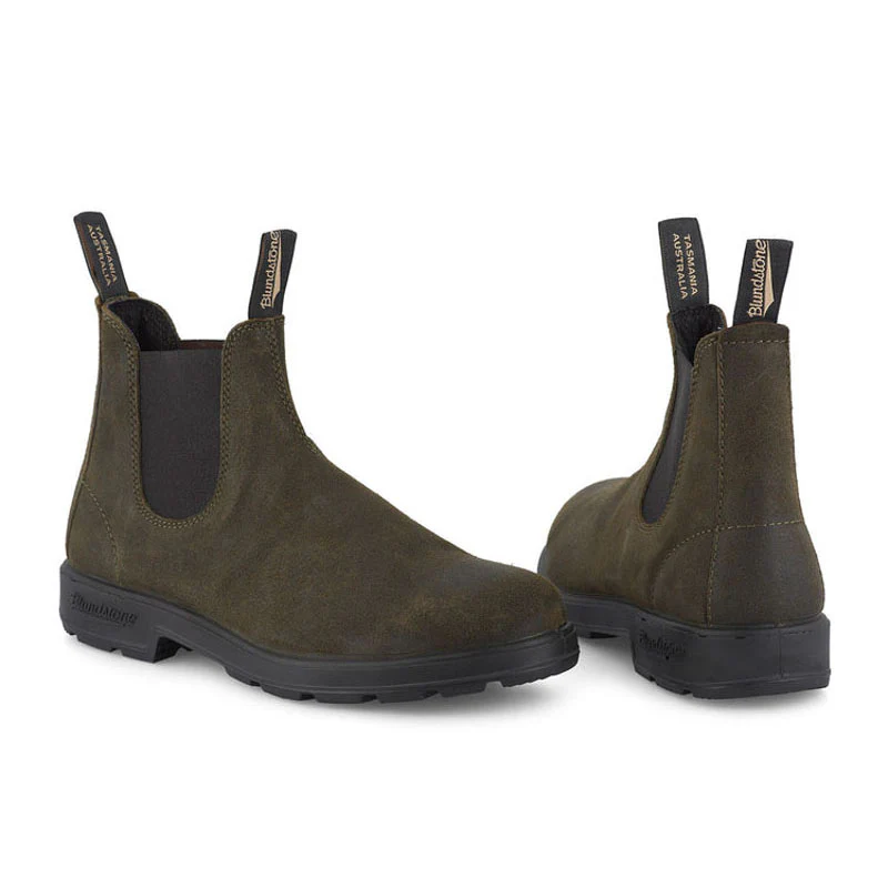 BLUNDSTONE 1615 Suede Boots in Dark Olive - Image 5