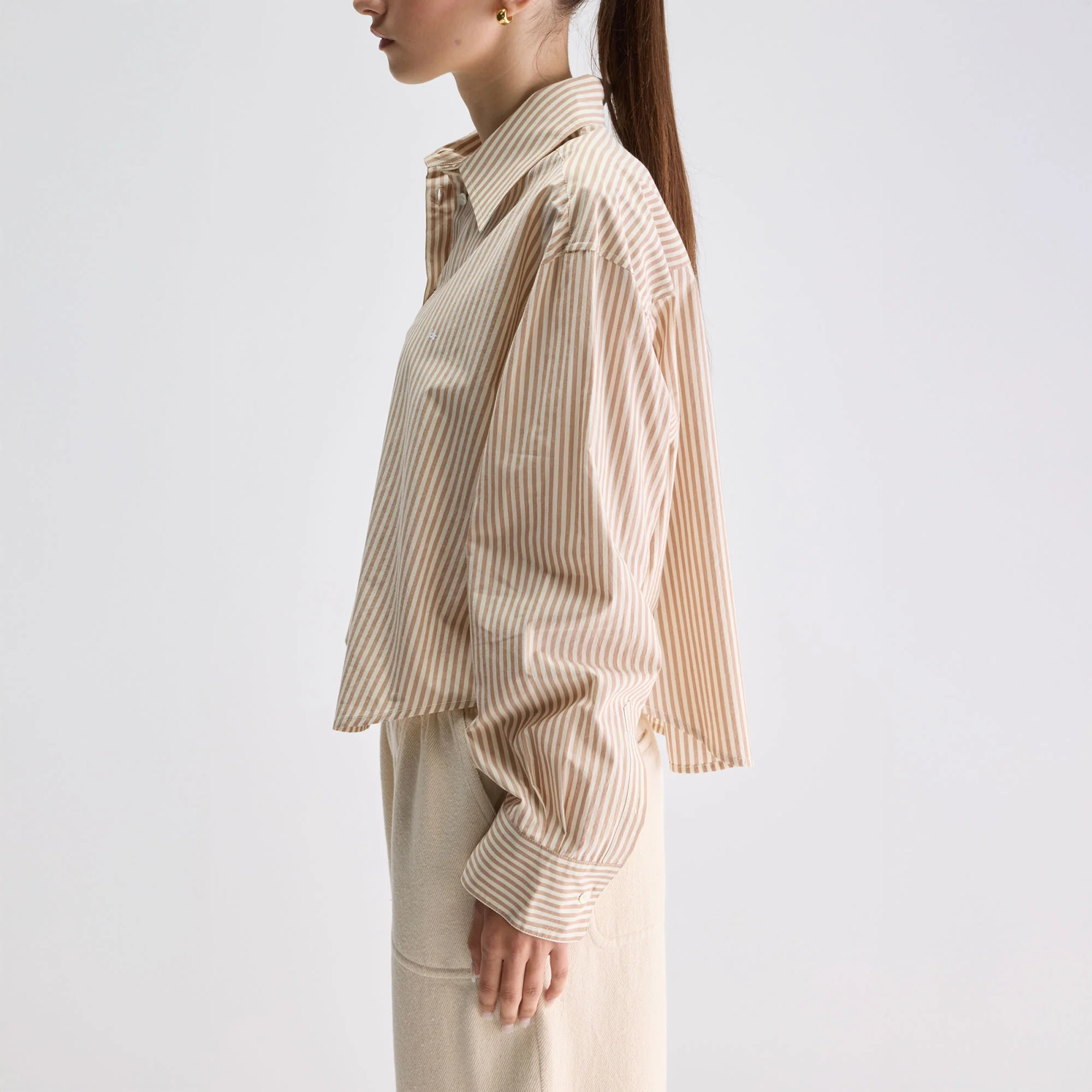 BELLEROSE Johan Stripe Shirt in Beige - Image 4