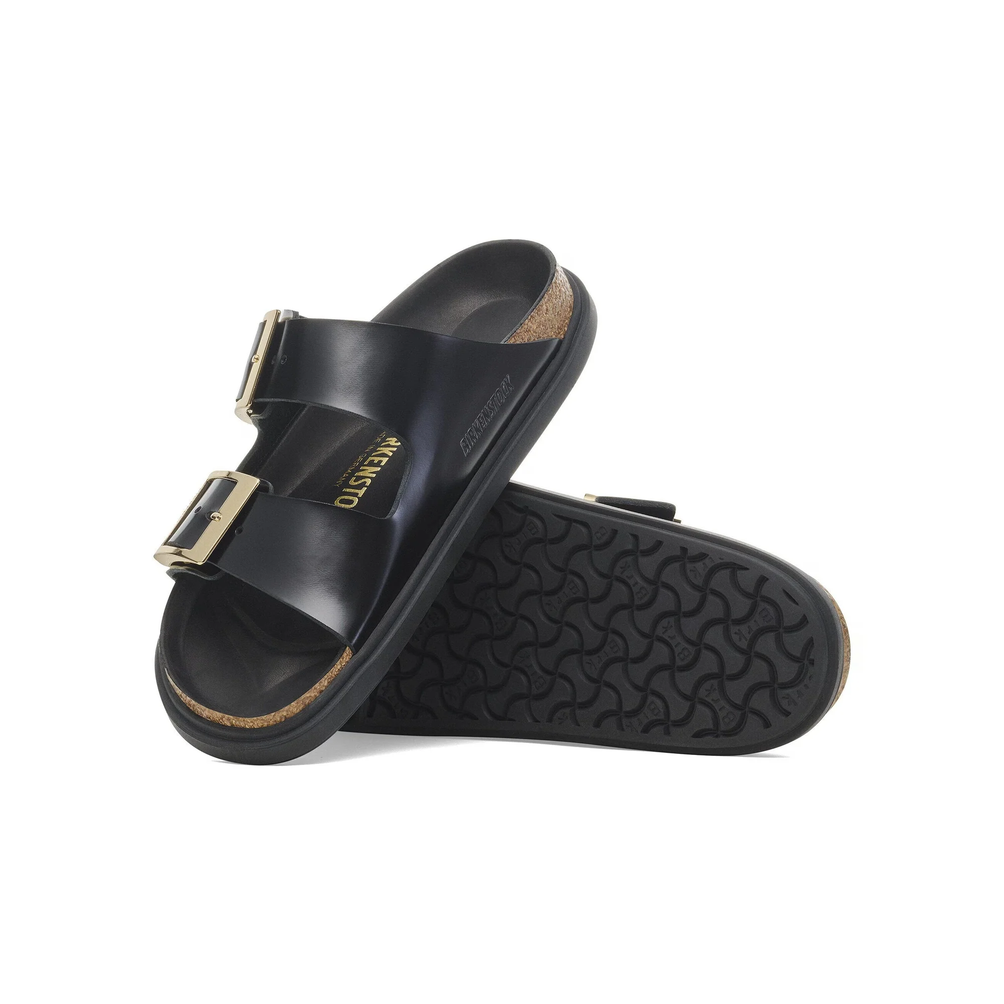 BIRKENSTOCK Arizona Droplet Buckle Sandals in High Shine Black - Image 7