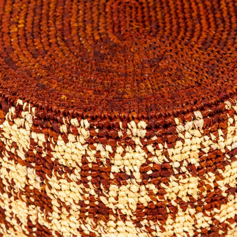 TRAVAUX EN COURS Bob Raffia Hat in Rust - Image 4