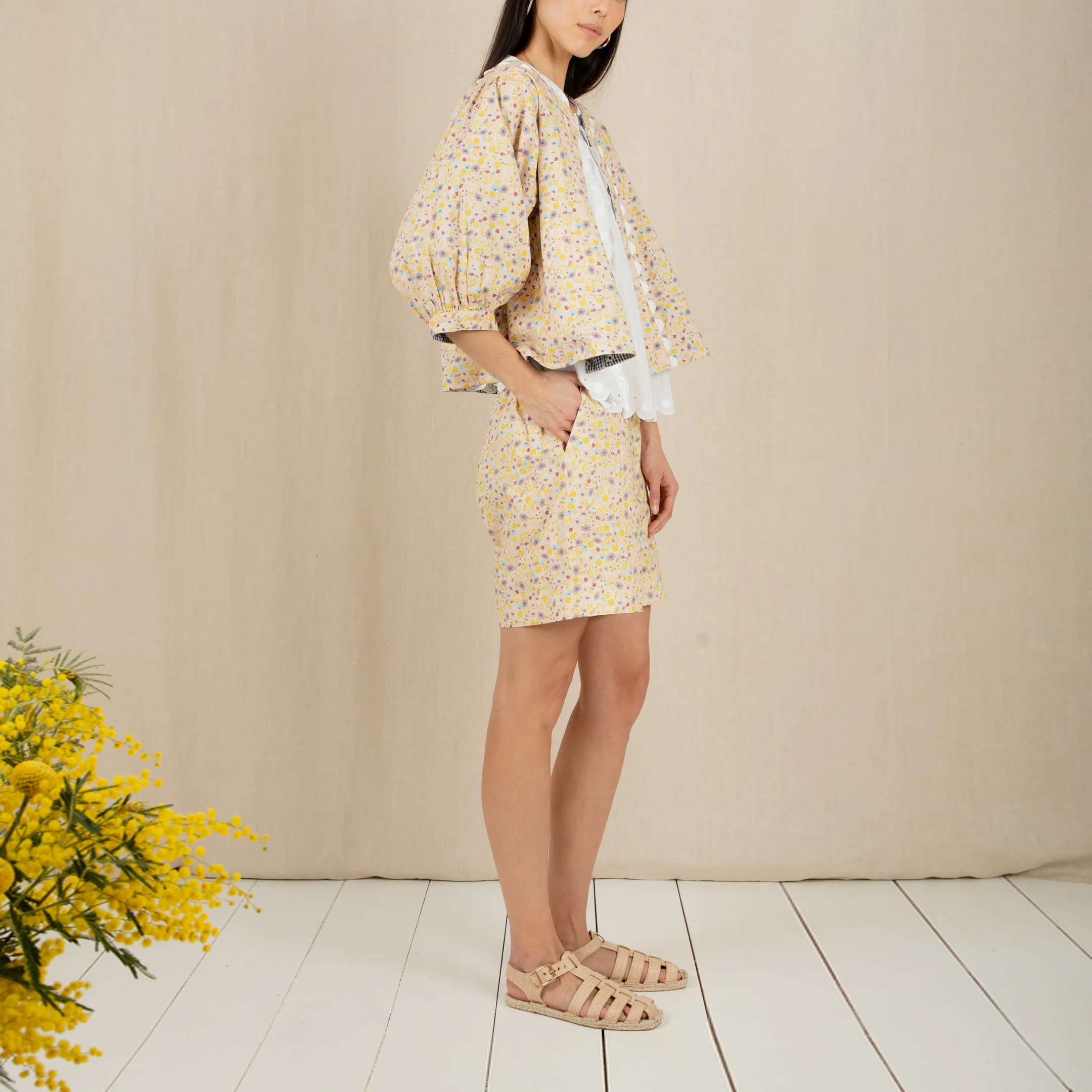 BONTE Vida Reversible Jacket in Navy/Lemon - Image 5