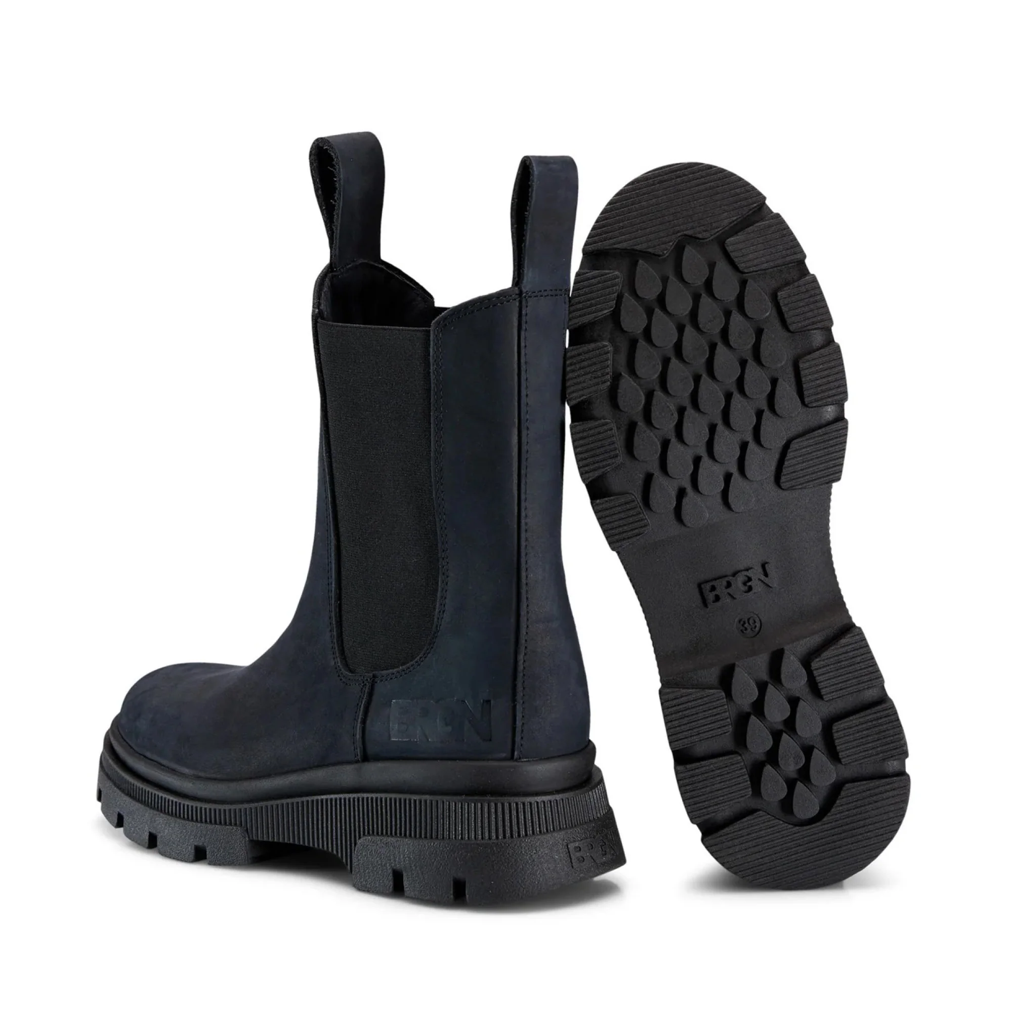 BRGN Chelsea Boot in Dark Navy - Image 3