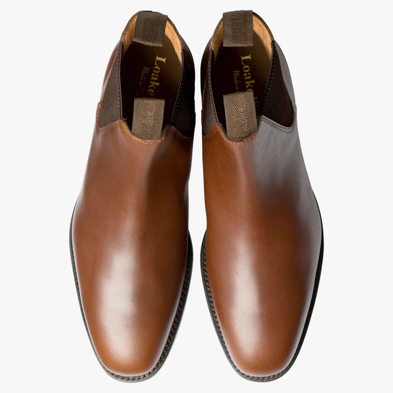 LOAKE Chatsworth Waxed Chelsea Boots in Dainite Brown - Image 3