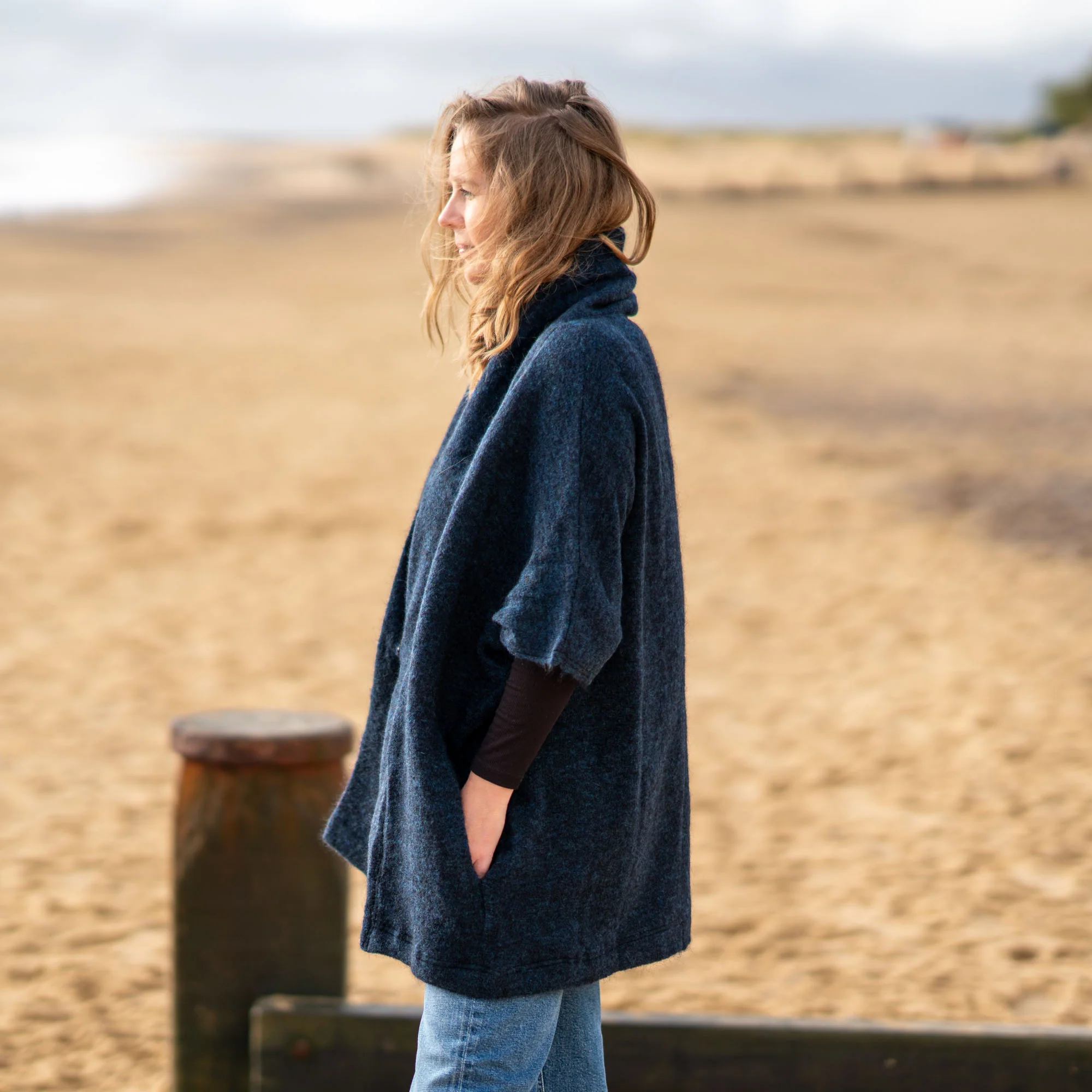 COLLEN & CLARE Samba Mohair Cardigan in Navy - Image 3