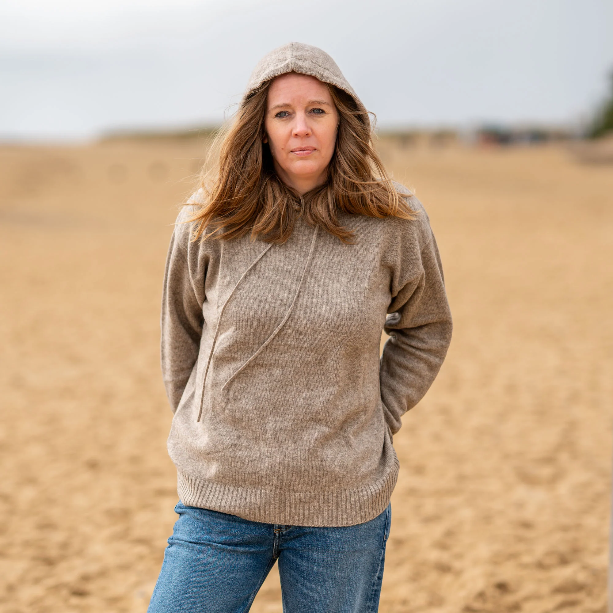 COLLEN & CLARE Yang Yak Hoodie in Stone - Image 3