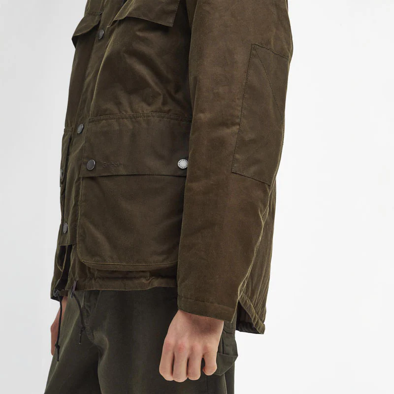 BARBOUR Durham Re-engineered Wax Jacket in Beech - Image 5
