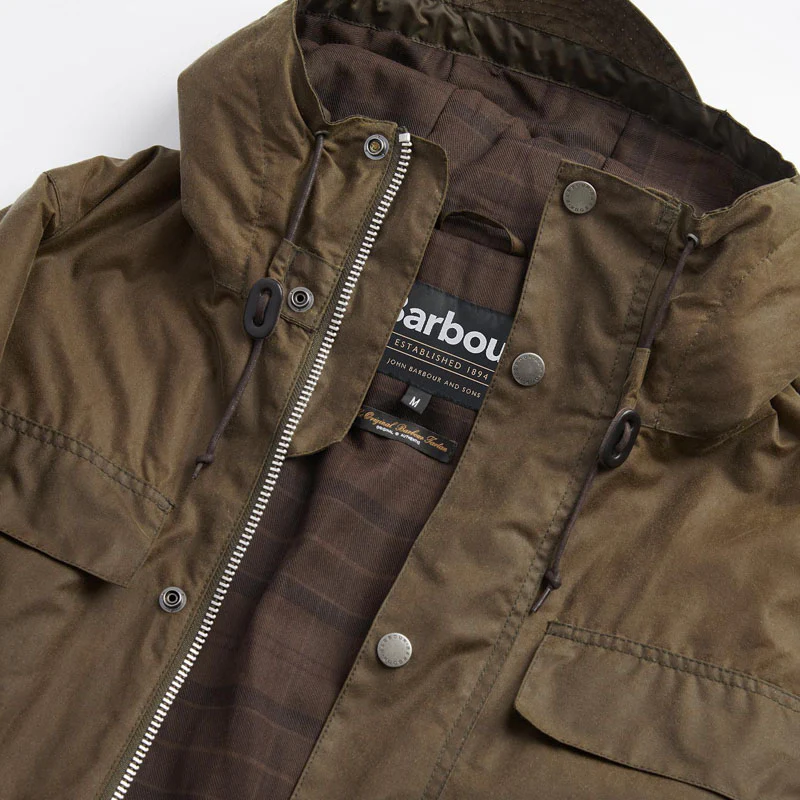 BARBOUR Durham Re-engineered Wax Jacket in Beech - Image 6