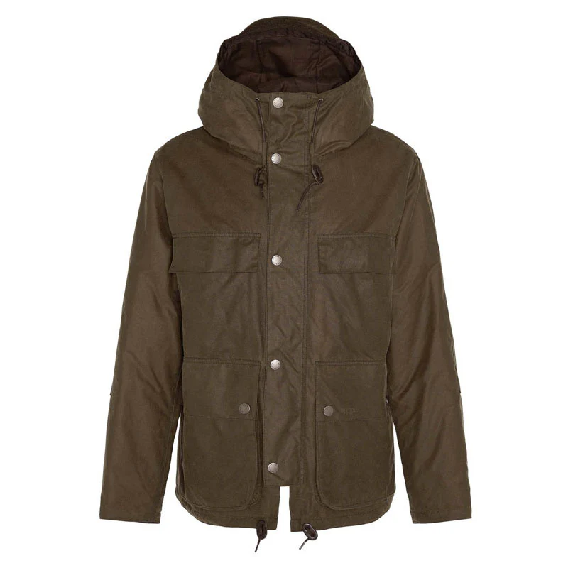 BARBOUR Durham Re-engineered Wax Jacket in Beech - Image 8