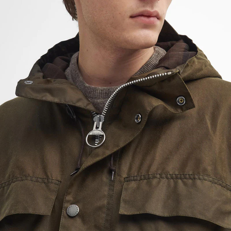 BARBOUR Durham Re-engineered Wax Jacket in Beech - Image 9