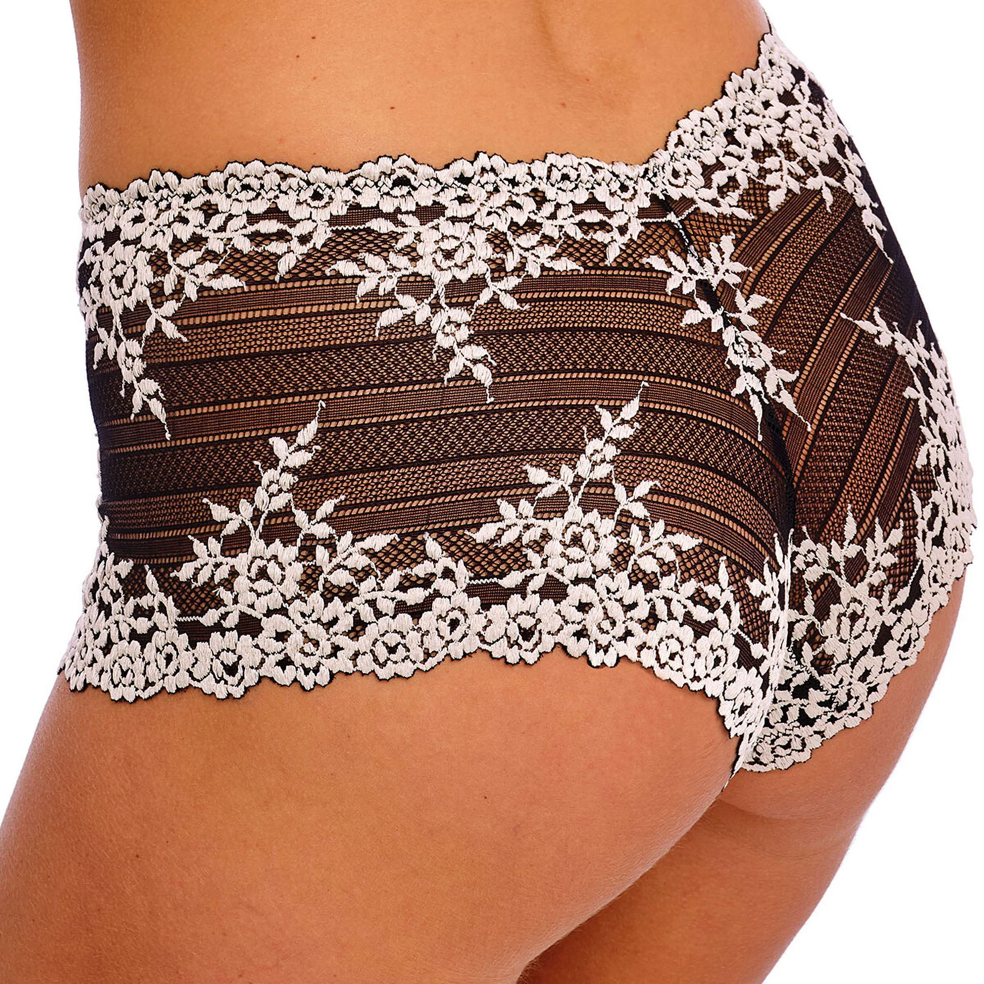 WACOAL Embrace Lace Boy Short in Black - Image 3