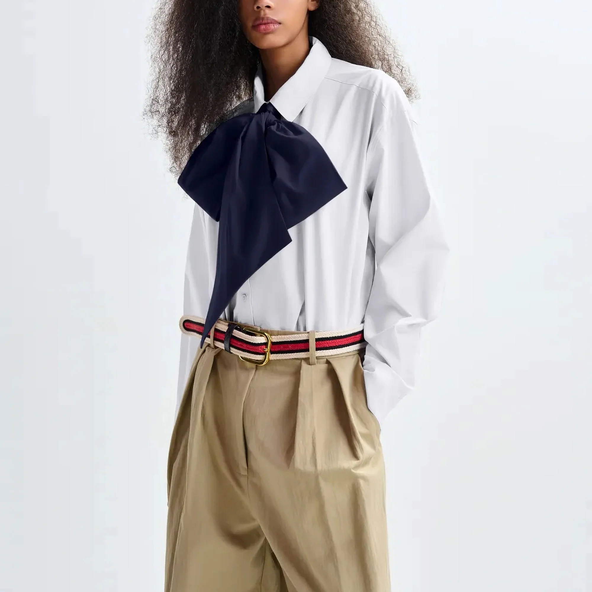 ESSENTIEL ANTWERP Jambers Pussy Bow Collar Shirt in White - Image 2