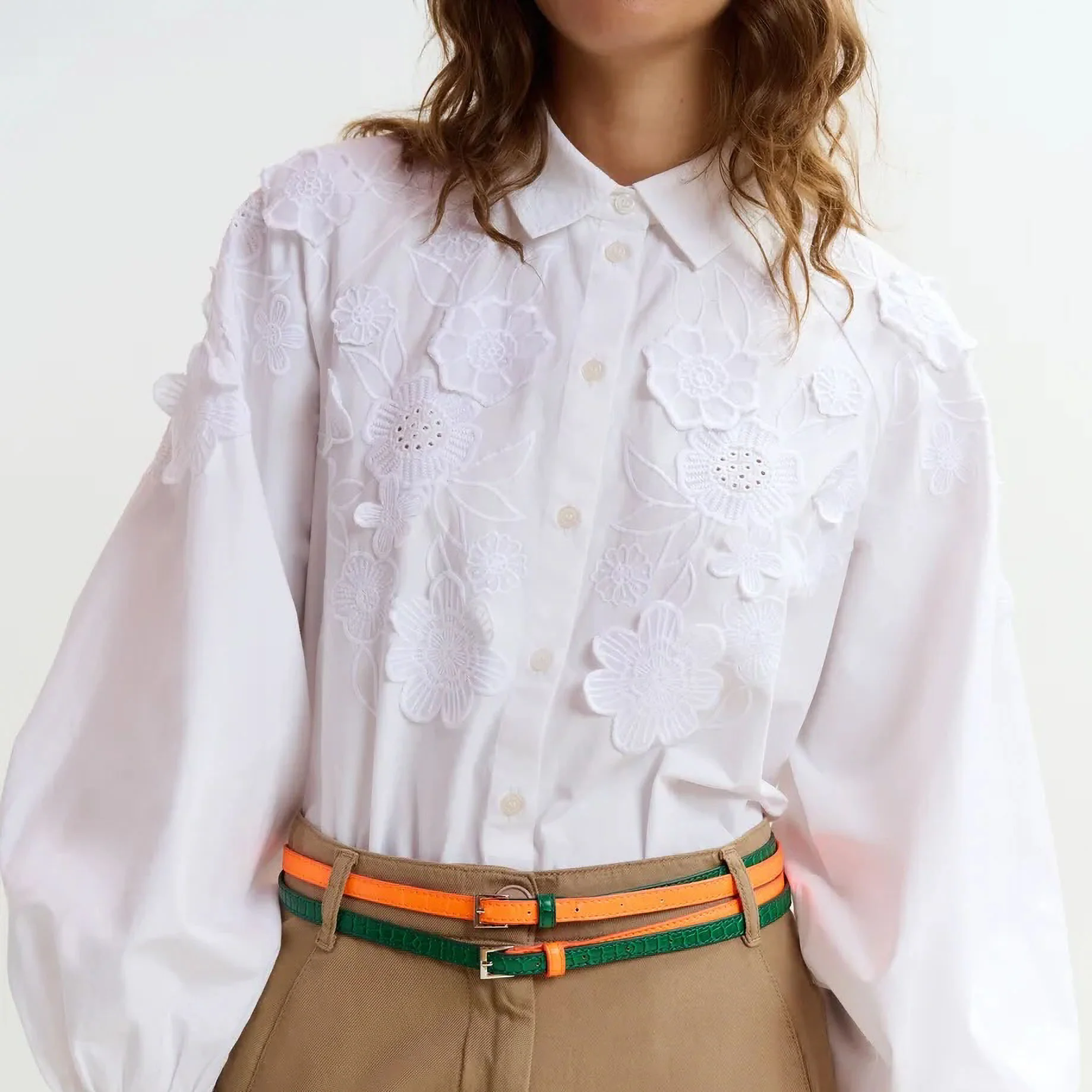 ESSENTIEL ANTWERP Joella Flower Shirt in White - Image 3