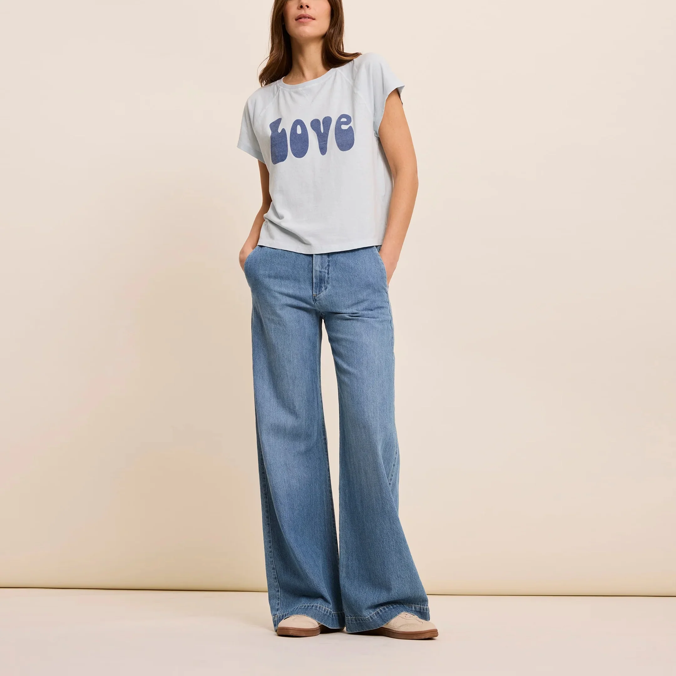 FIVE Love T Shirt in Sky Wave - Image 4