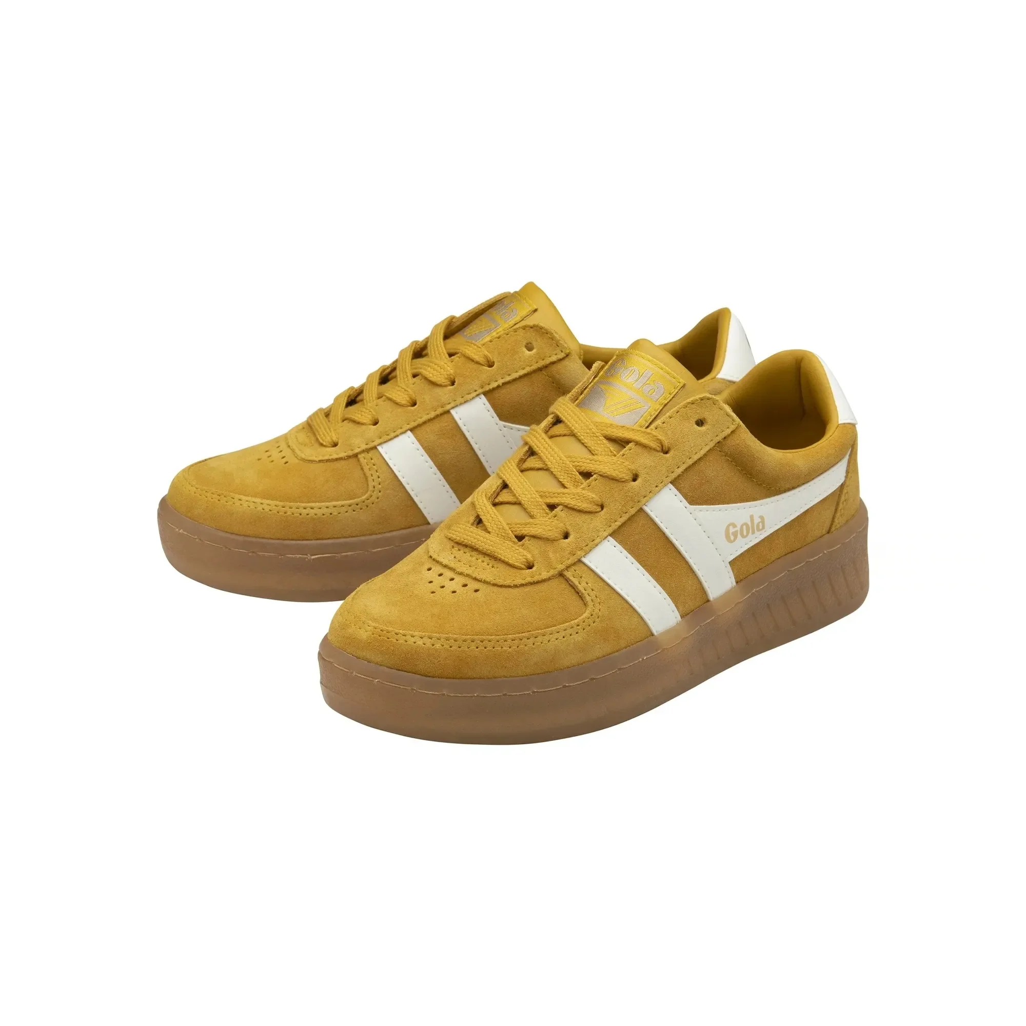 GOLA Grandslam Suede Womens Sneakers in Sun/Off White/Gum - Image 3