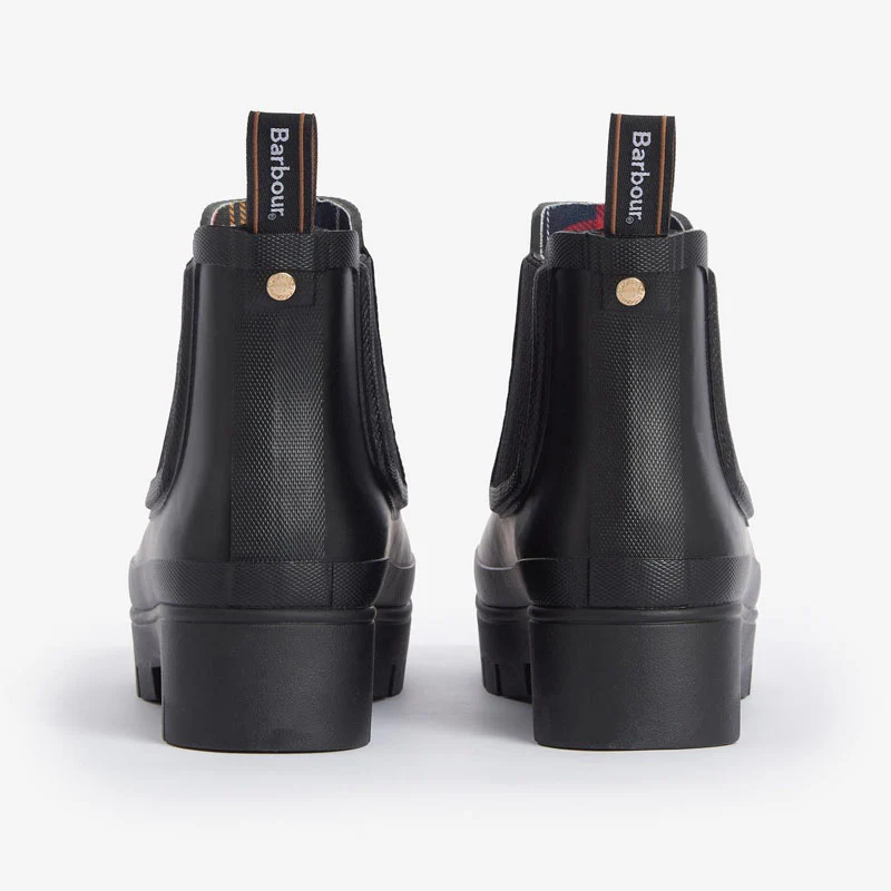 BARBOUR Halton Chelsea Welly Boots in Black - Image 4