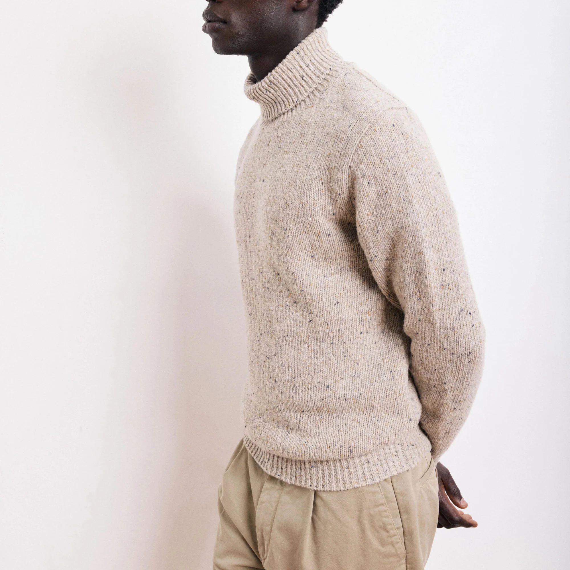 HARTFORD Donegal Roll Neck Pullover in Natural - Image 2