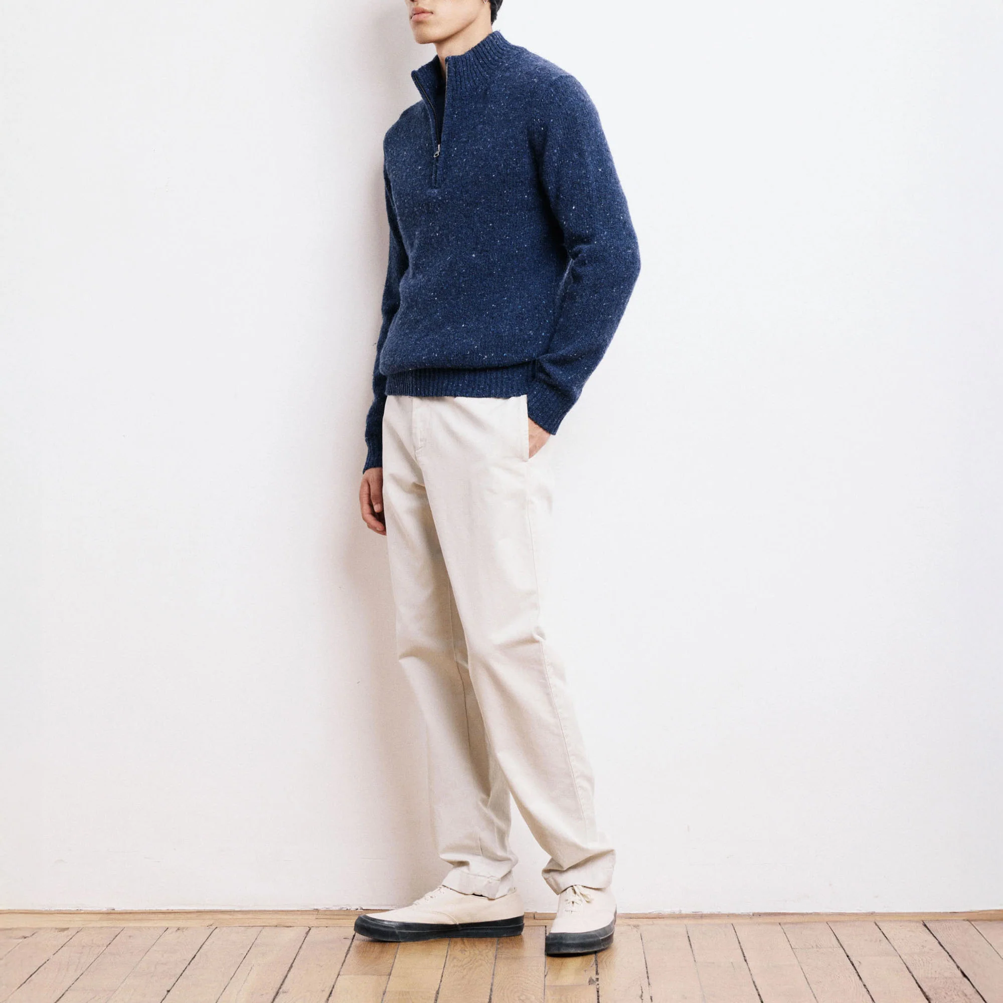 HARTFORD Donegal Trucker Pullover in Indigo - Image 4