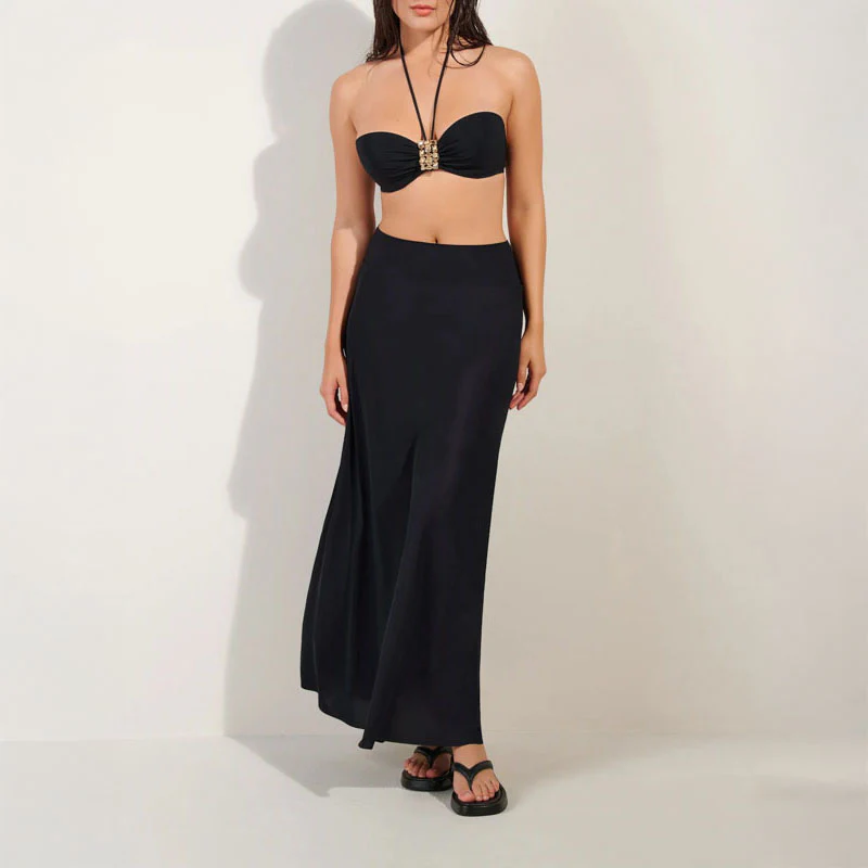 PAIN DE SUCRE Jaya Beach to Bar Skirt in Black - Image 3