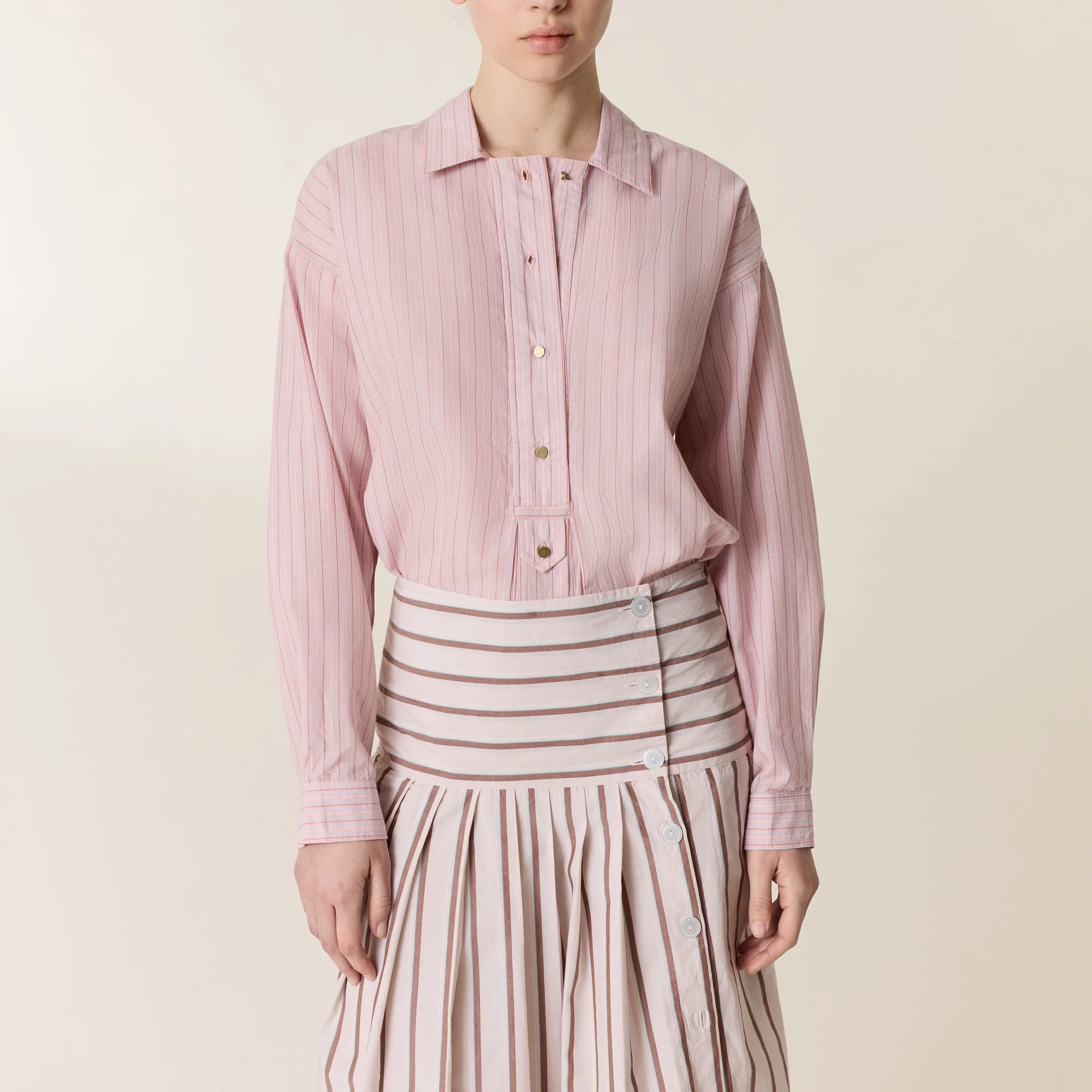 LEON & HARPER Chams Long Sleeve Shirt in Pink - Image 2
