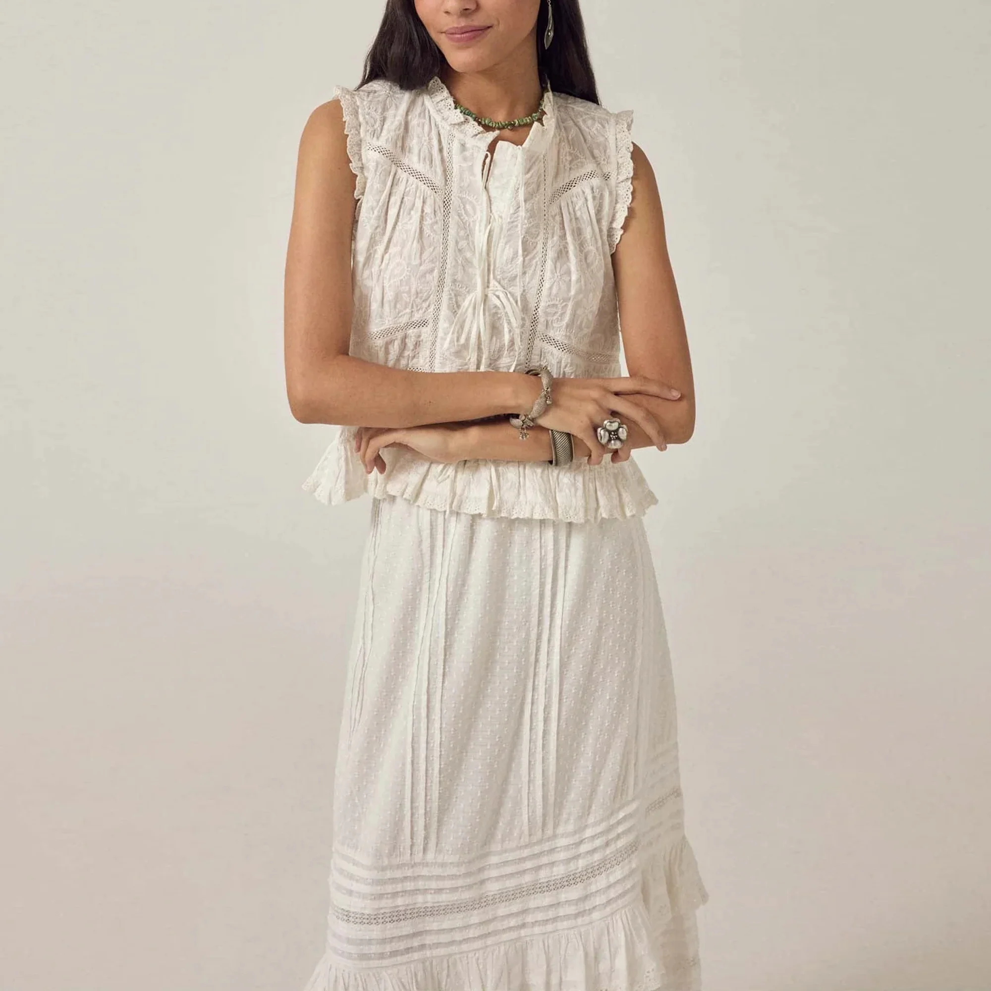 MAISON HOTEL Camila Cotton Top in Full Moon - Image 5