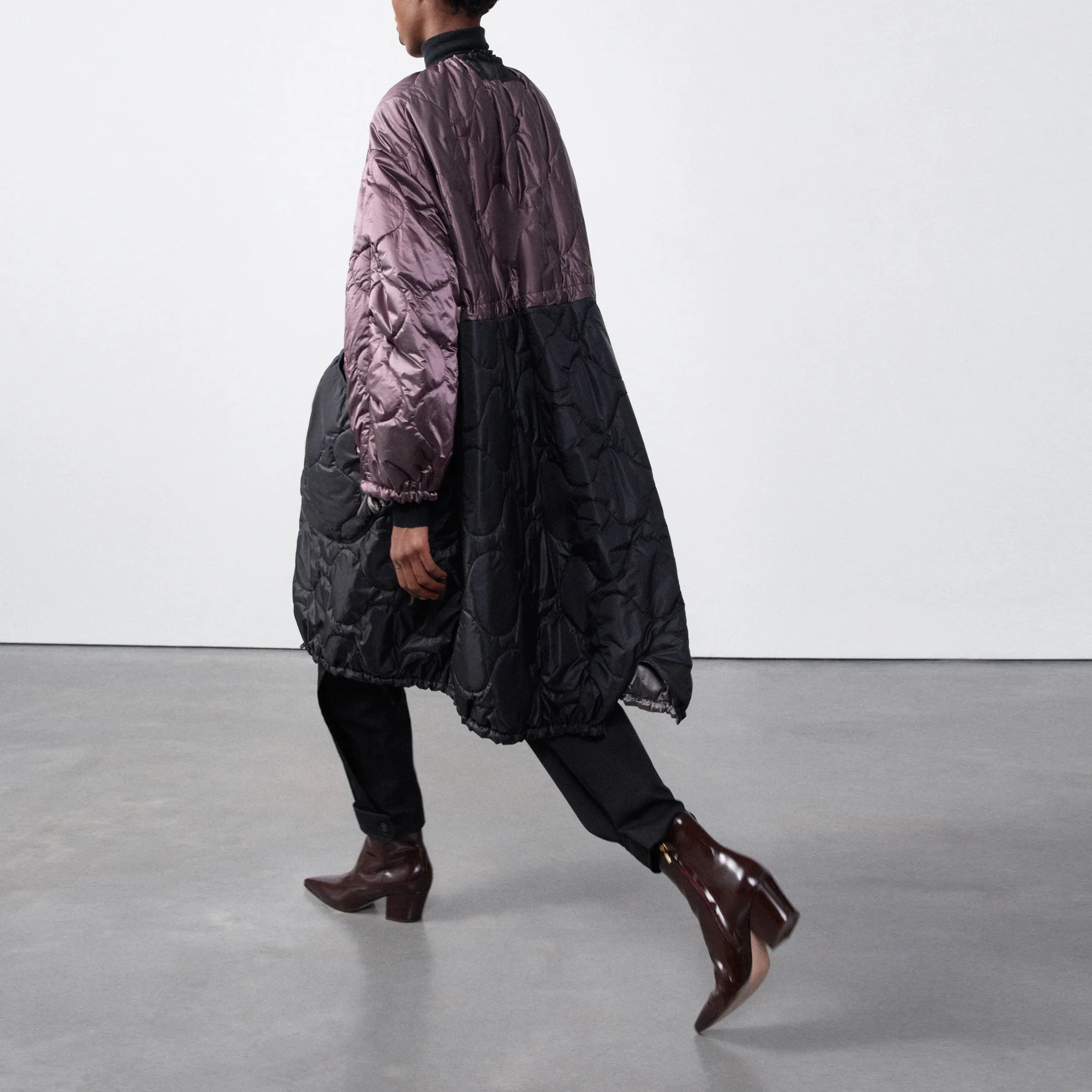 MARFA STANCE Parachute Quilted Parka in Granite/Amethyst/Black - Image 10