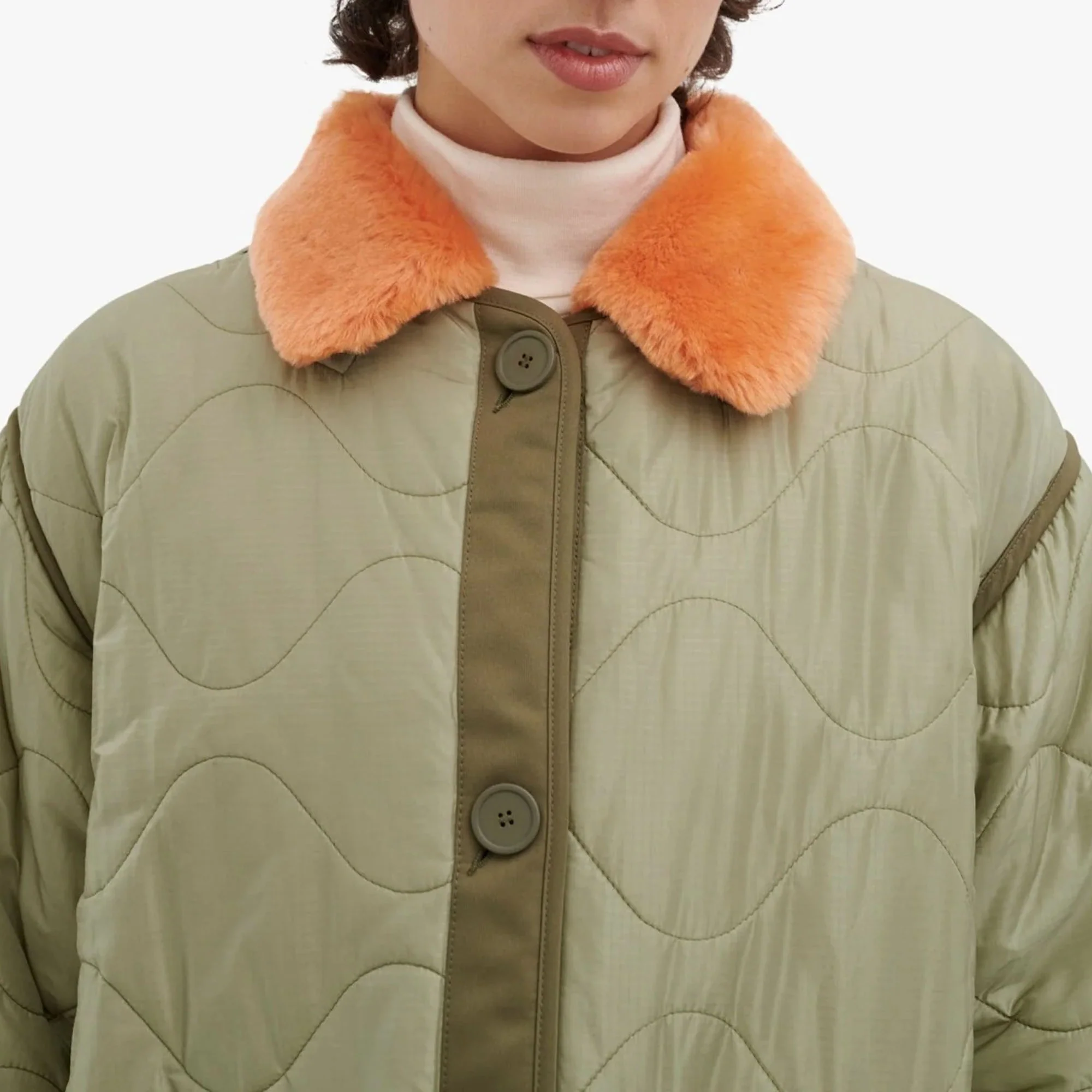 MARFA STANCE Shearling Collar in Bright Orange - Image 2