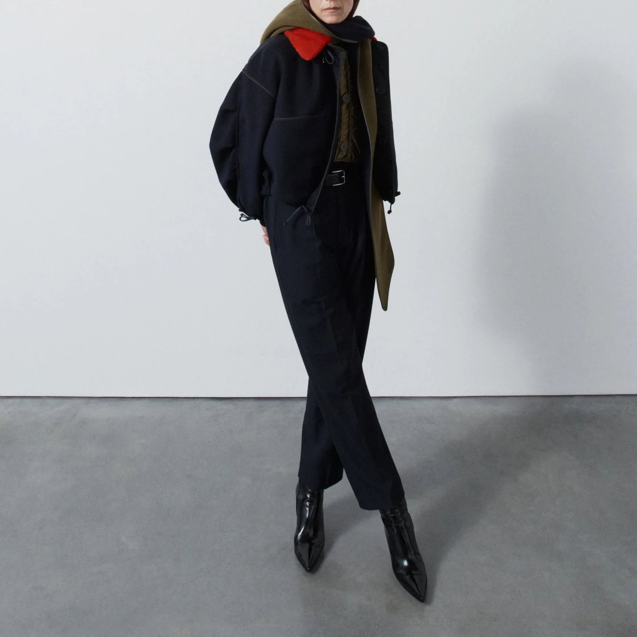 MARFA STANCE Shearling Collar in Bright Red - Image 6