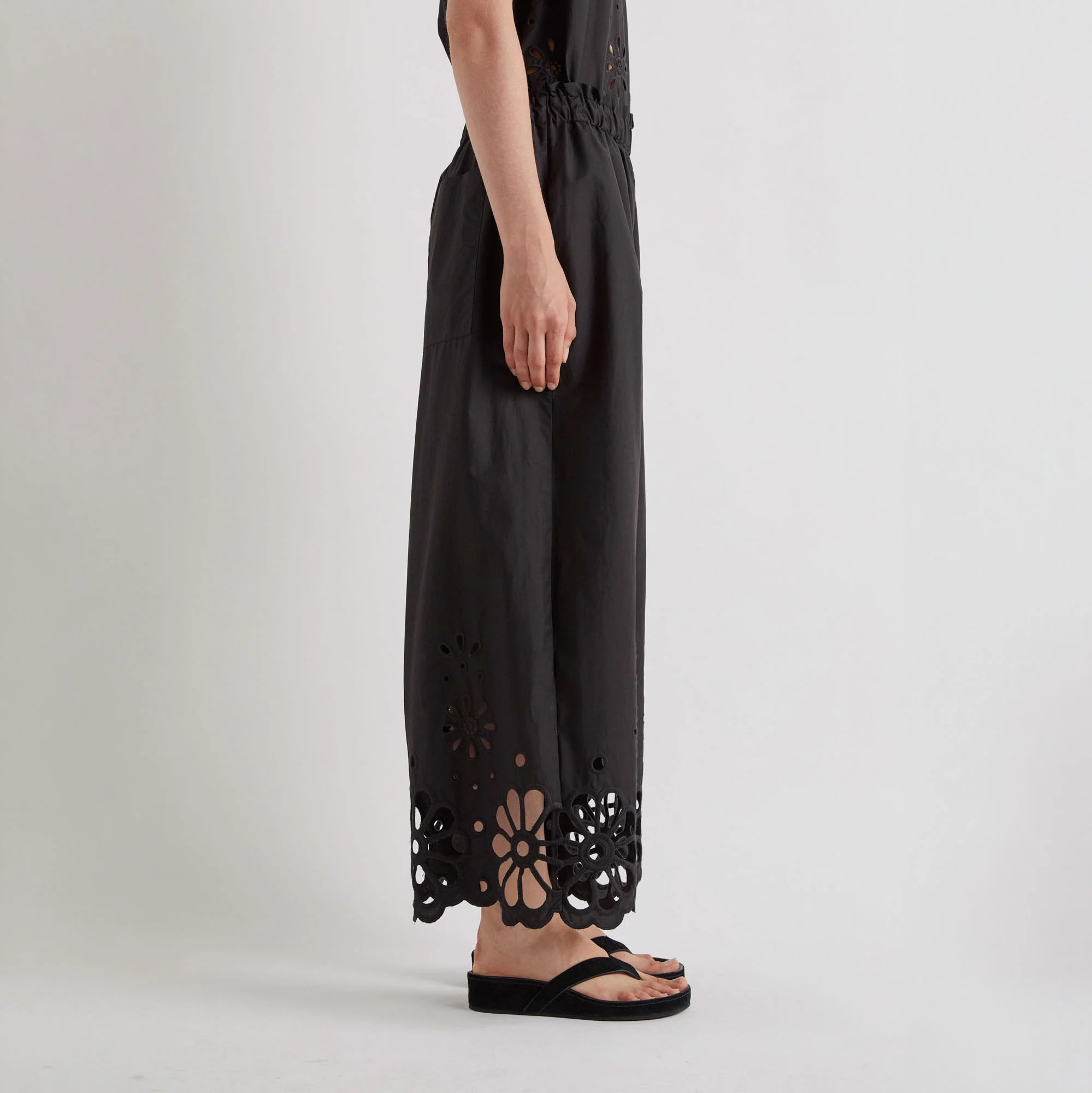 MEI MEIJ Cut Out Flower Trousers in Black - Image 2