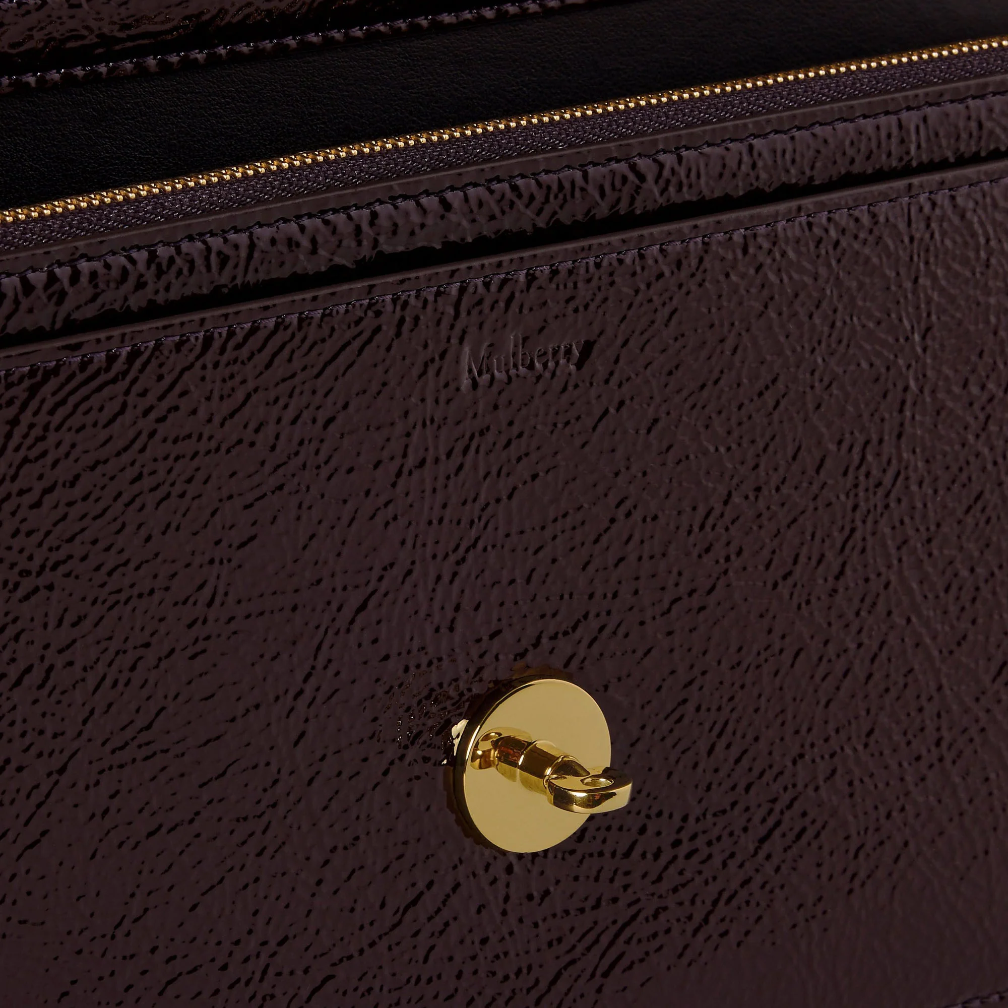MULBERRY Darley Clutch Wallet on Chain in Deep Aubergine - Image 4