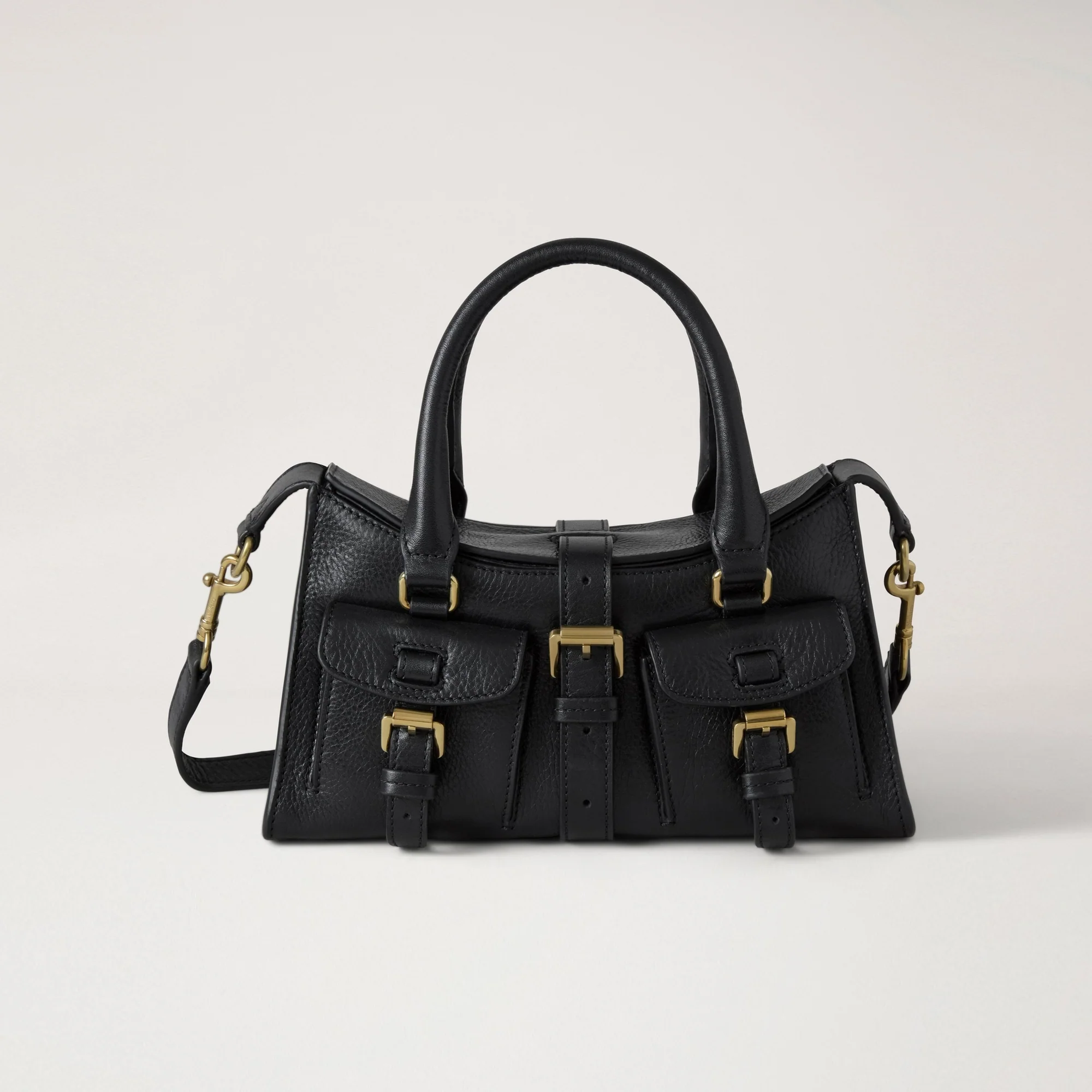 MULBERRY Mini Roxanne Handbag in Black High Shine Leather