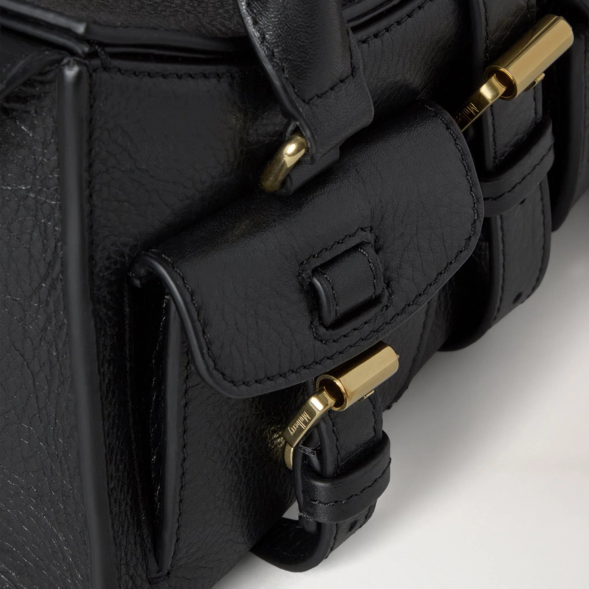 MULBERRY Mini Roxanne Handbag in Black High Shine Leather - Image 3