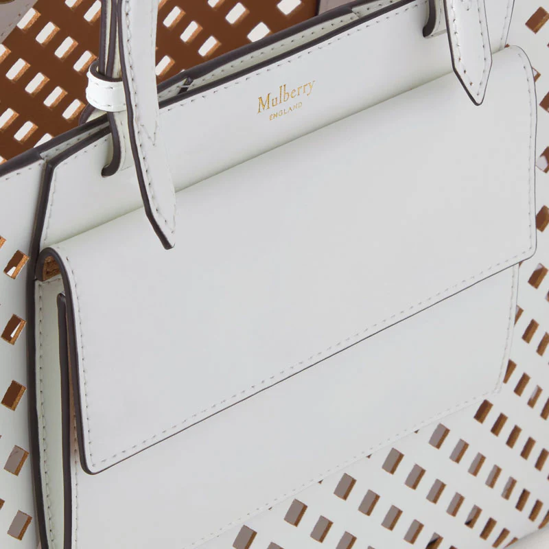 MULBERRY Perforated Tote Bag in White - Image 4