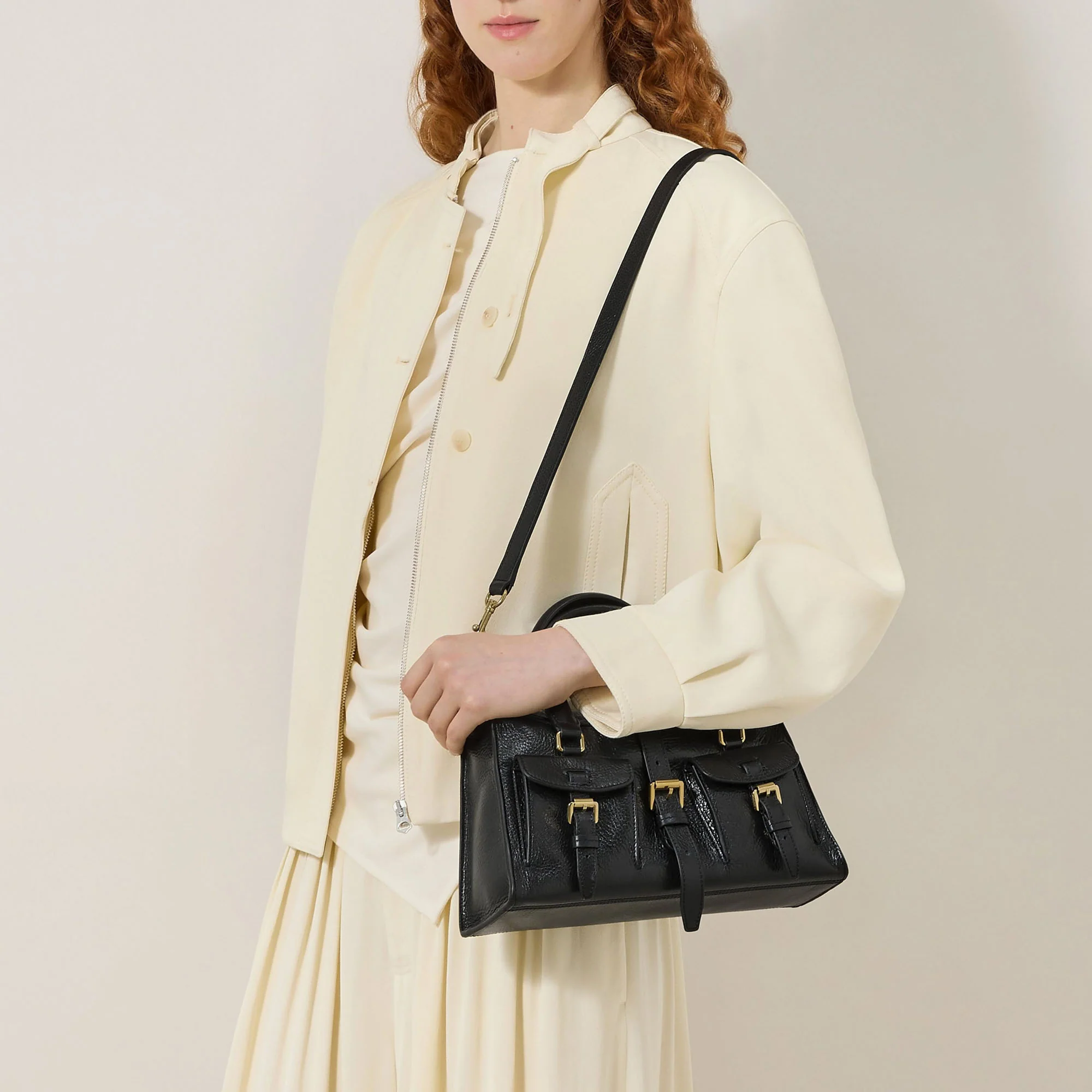MULBERRY Small Roxanne in Black High Shine Leather - Image 3