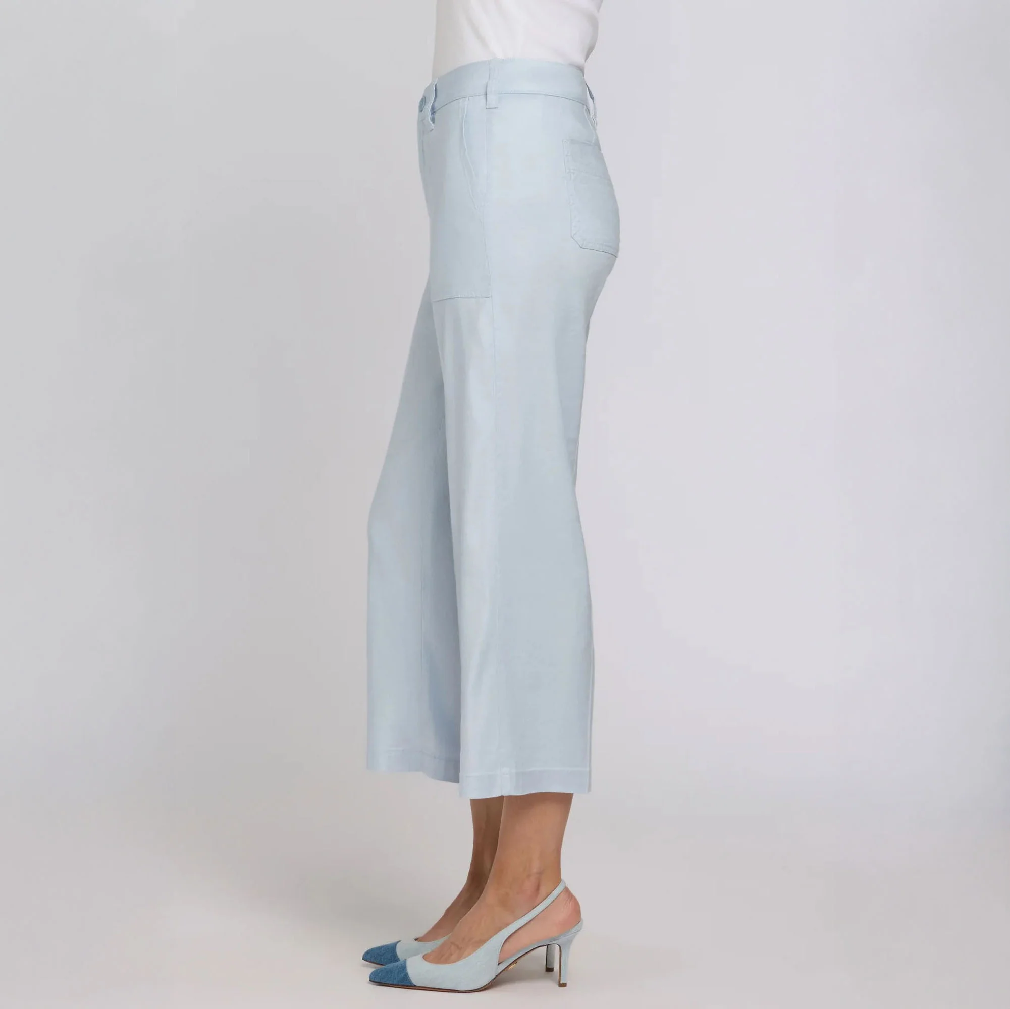 NYDJ Wide Leg Cropped Cargo Pant in Blue Clover - Image 3