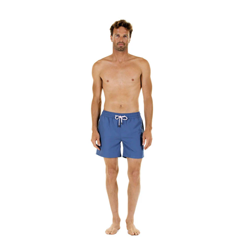 PINK HOUSE MUSTIQUE Plain Swim Shorts in Regatta Blue - Image 4
