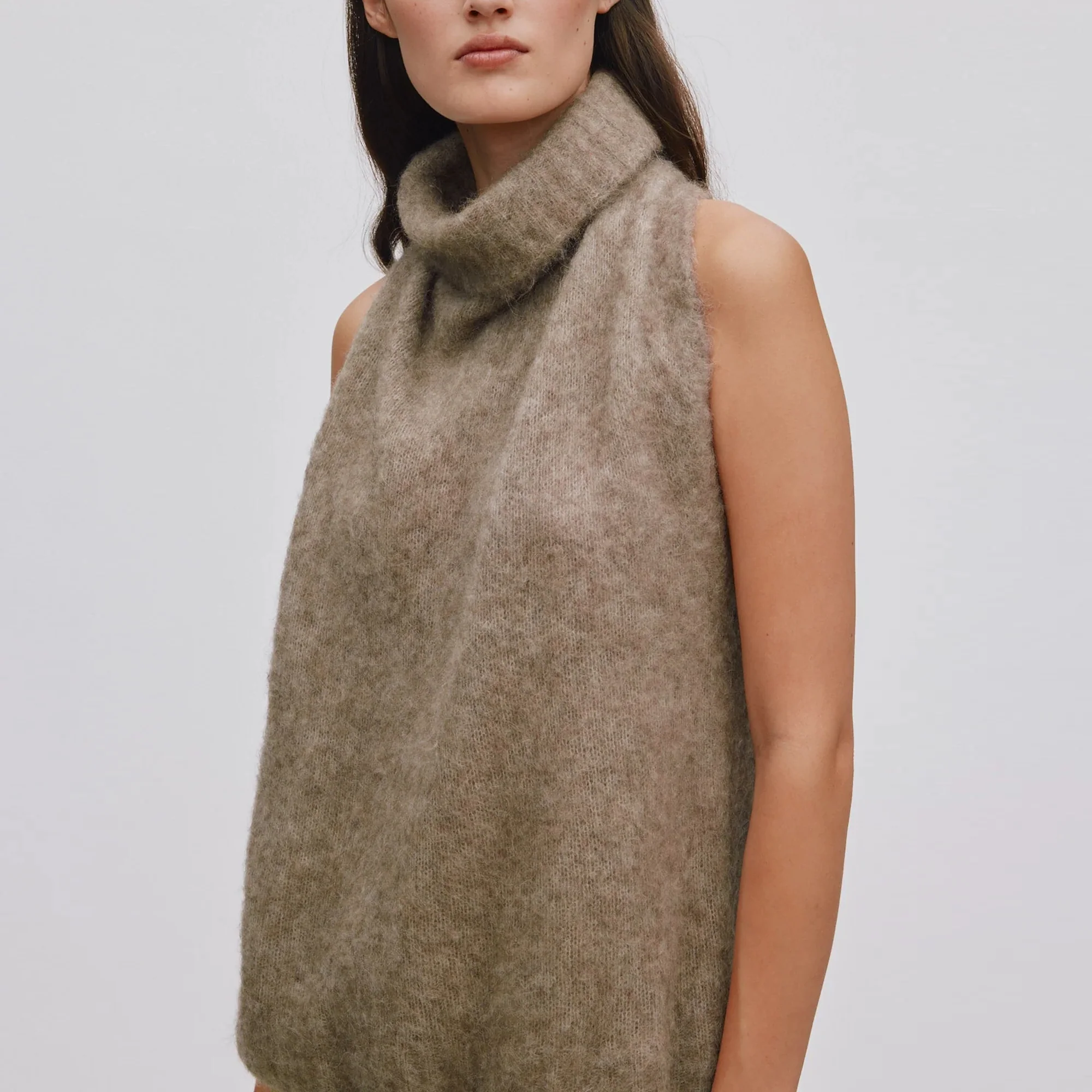 RABENS SALONER Aifa Halterneck Top in Mushroom - Image 3