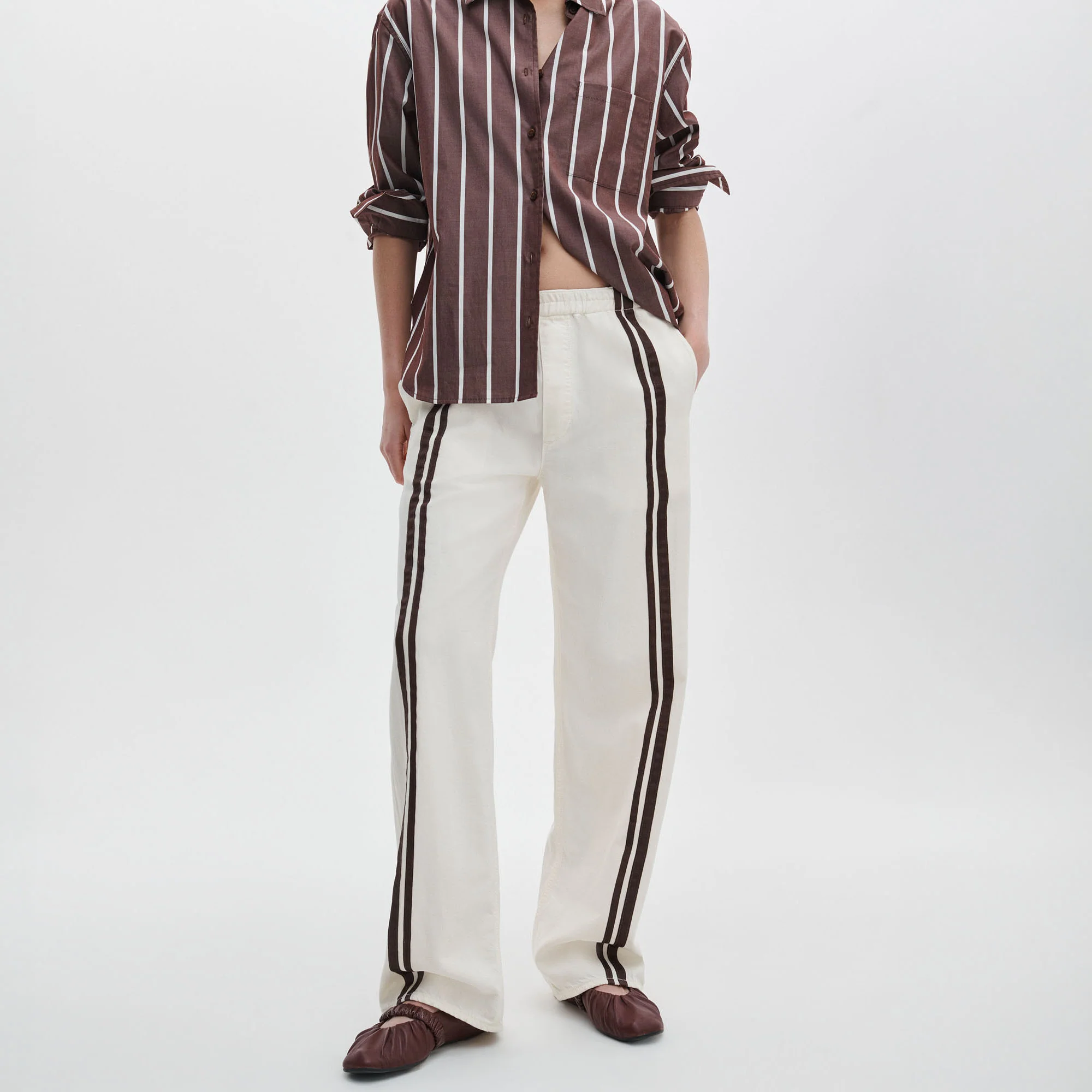 RAG & BONE Logan Pull On Track Pant in Ecrusport - Image 2