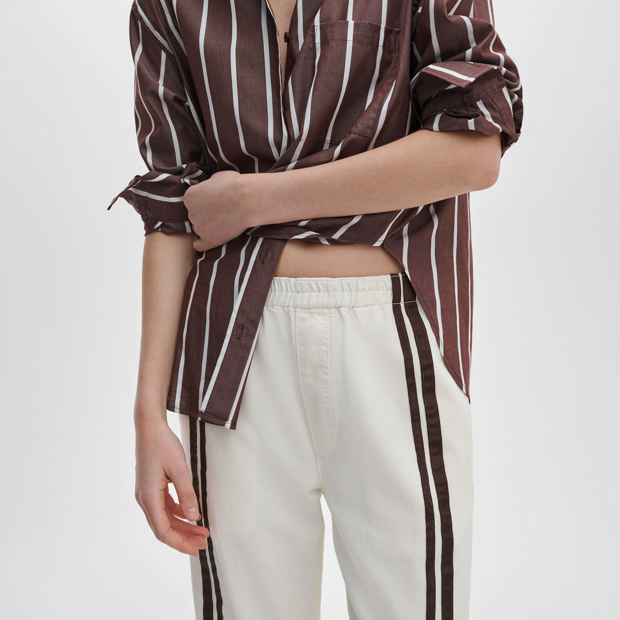 RAG & BONE Logan Pull On Track Pant in Ecrusport - Image 3