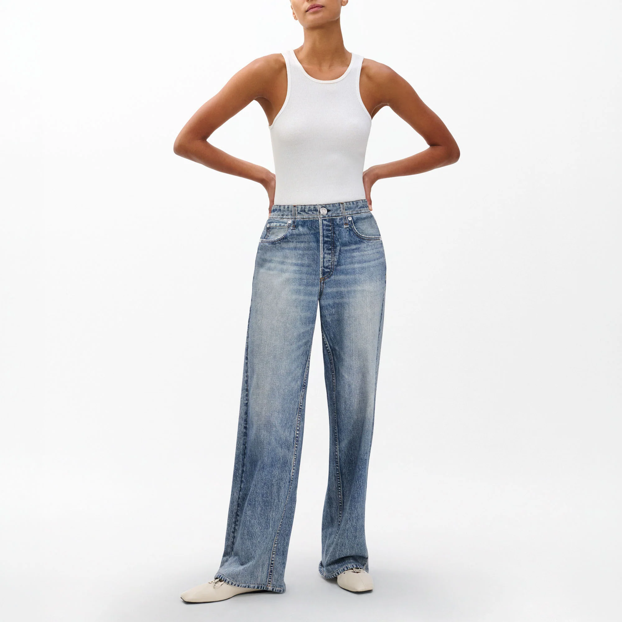 RAG & BONE Miramar Terry Wide Leg Pant in Scarlet - Image 3
