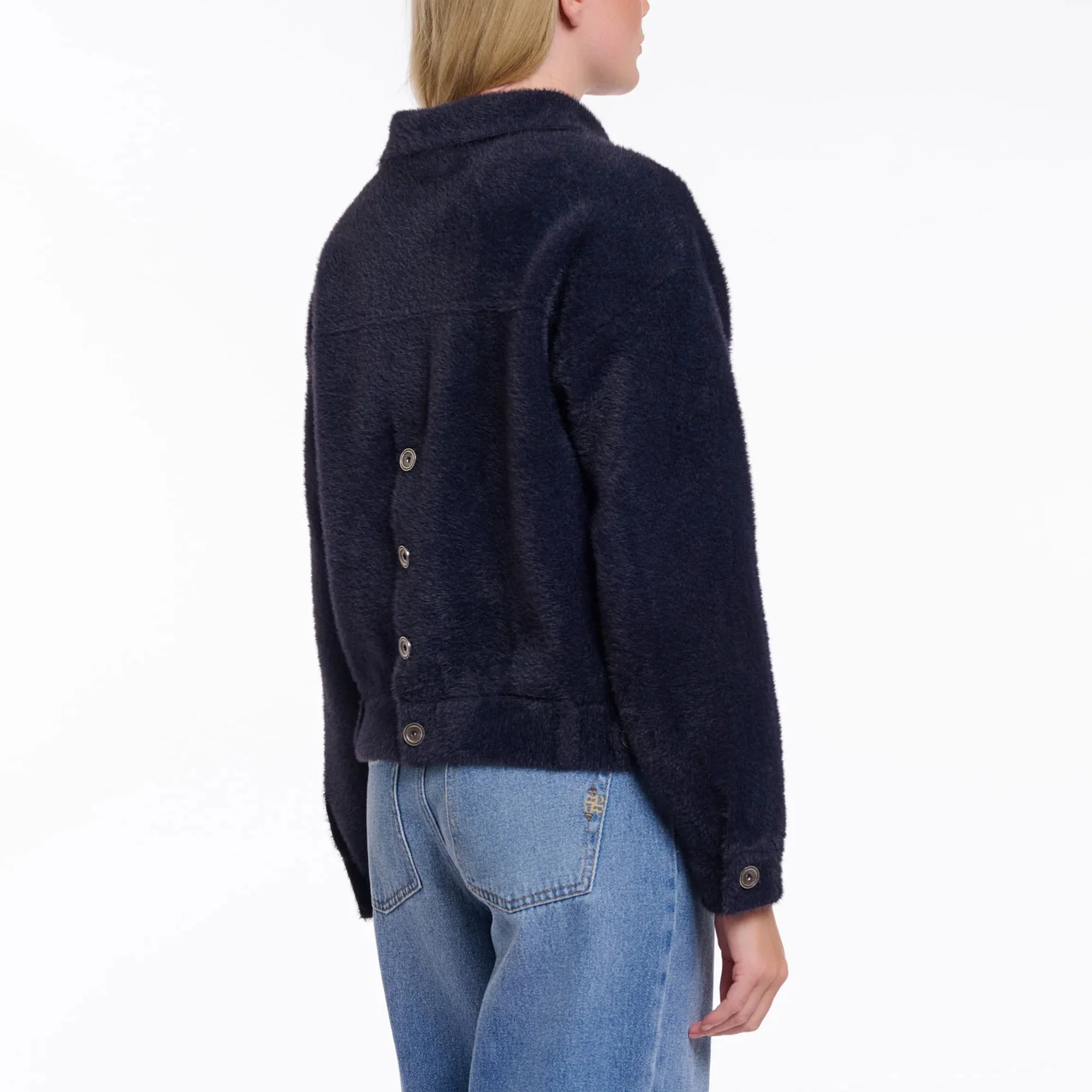 RINO & PELLE Bubbly Boxy Jacket in Dark Navy - Image 4