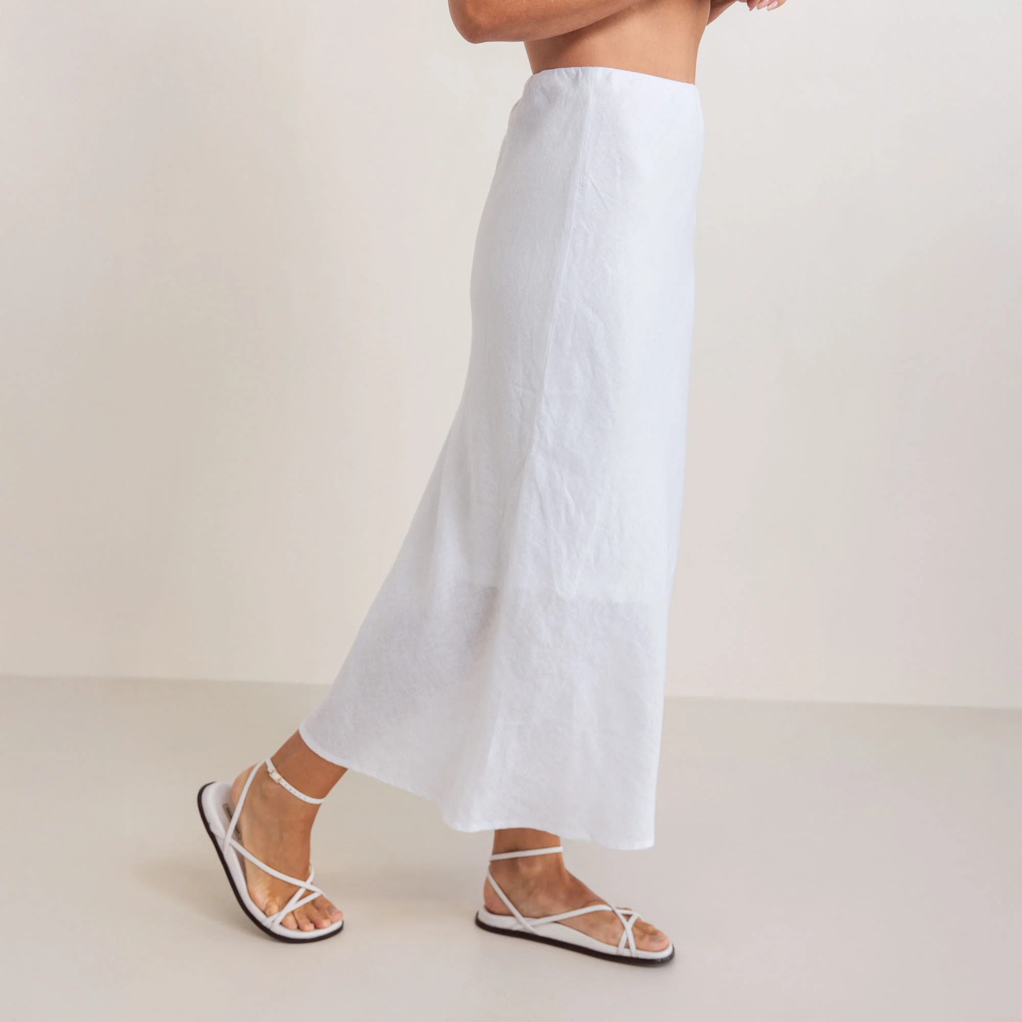 SEE SAW Slip Skirt in White - Image 3
