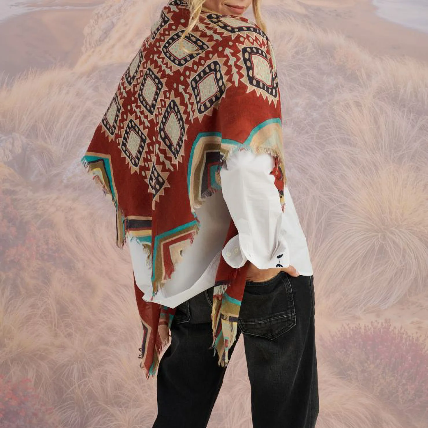 STORIATIPIC Nath Scarf  in Red - Image 3