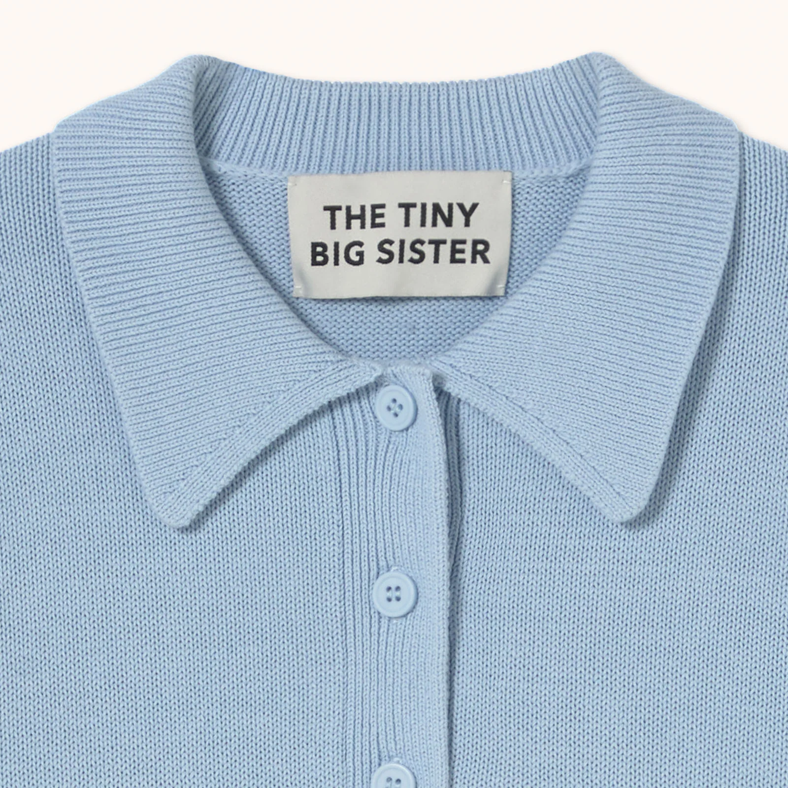 THE TINY BIG SISTER Chloe Cherries Polo Sweater in Blue - Image 3