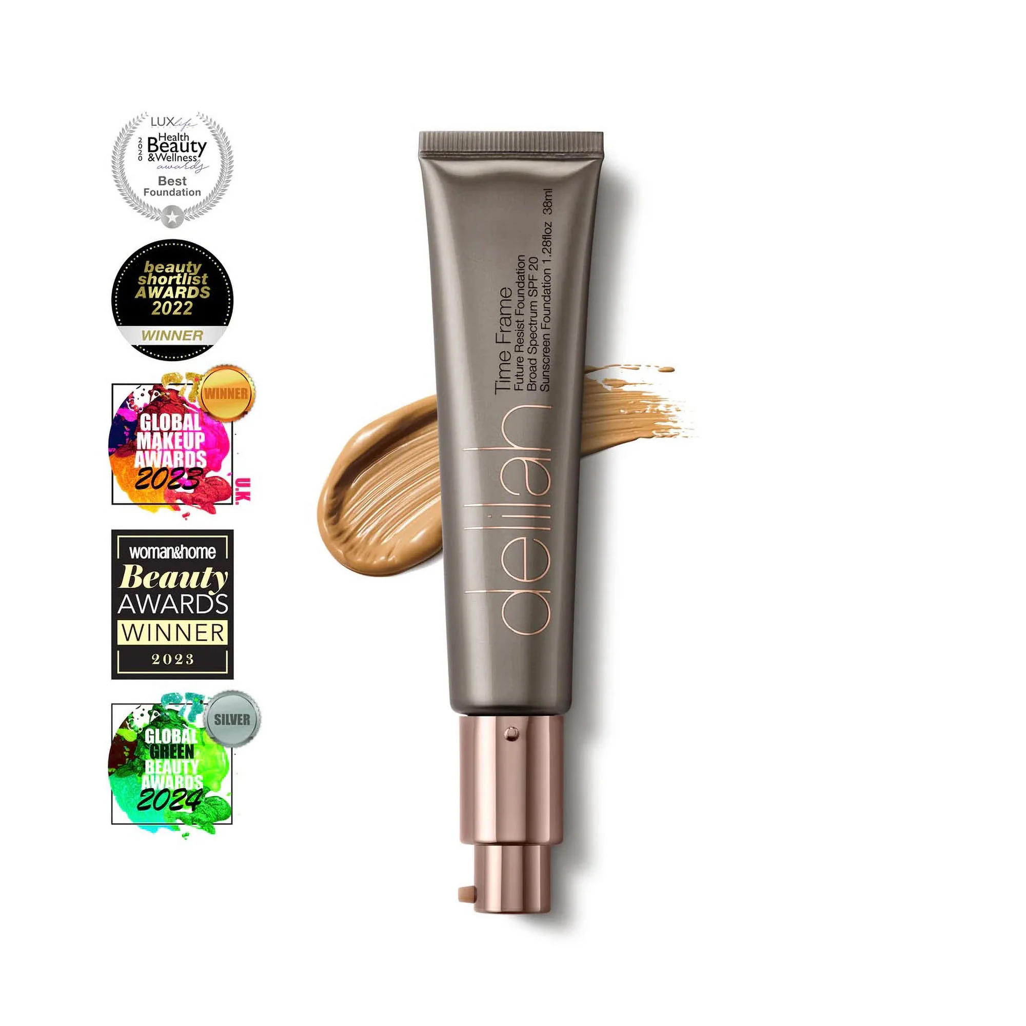 DELILAH Time Frame Future Resist Foundation SPF 20 in Maple