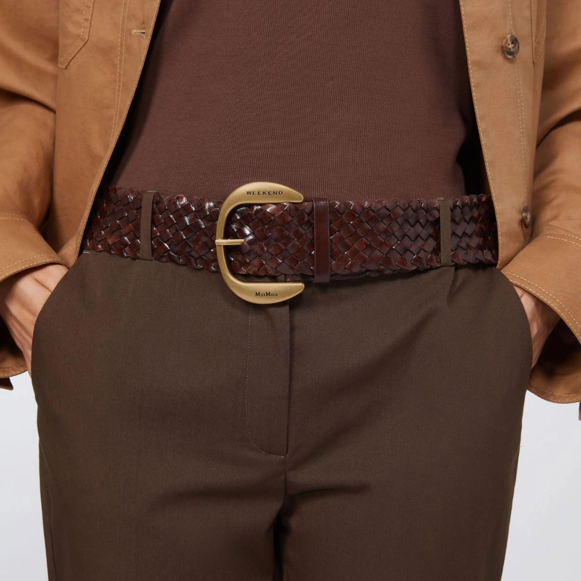 WEEKEND MAX MARA WKAgelo Belt in Tobacco - Image 3