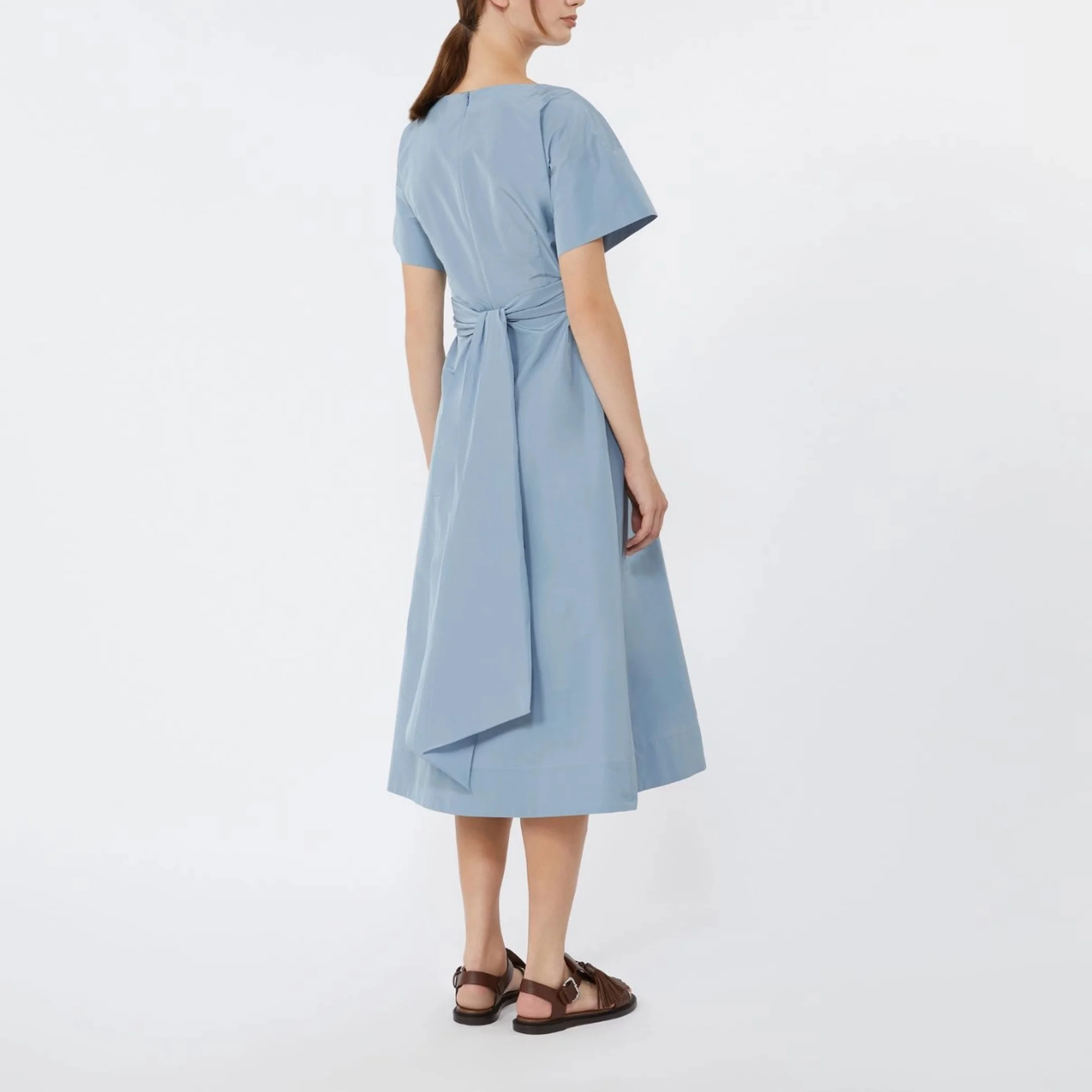 WEEKEND MAX MARA WKDPioppo Taffeta Dress in Light Blue - Image 4