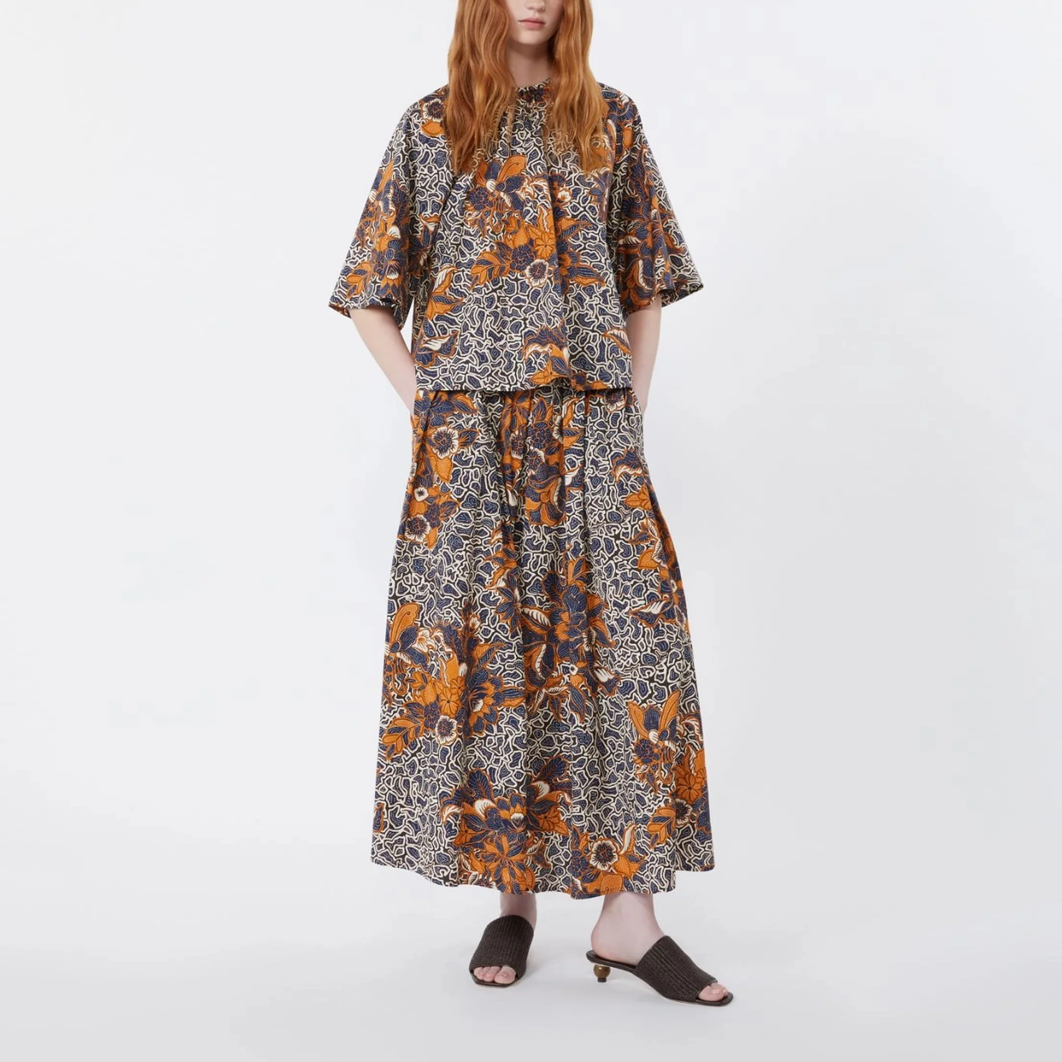 WEEKEND MAX MARA WKDUomo Cotton Skirt in Navy - Image 5